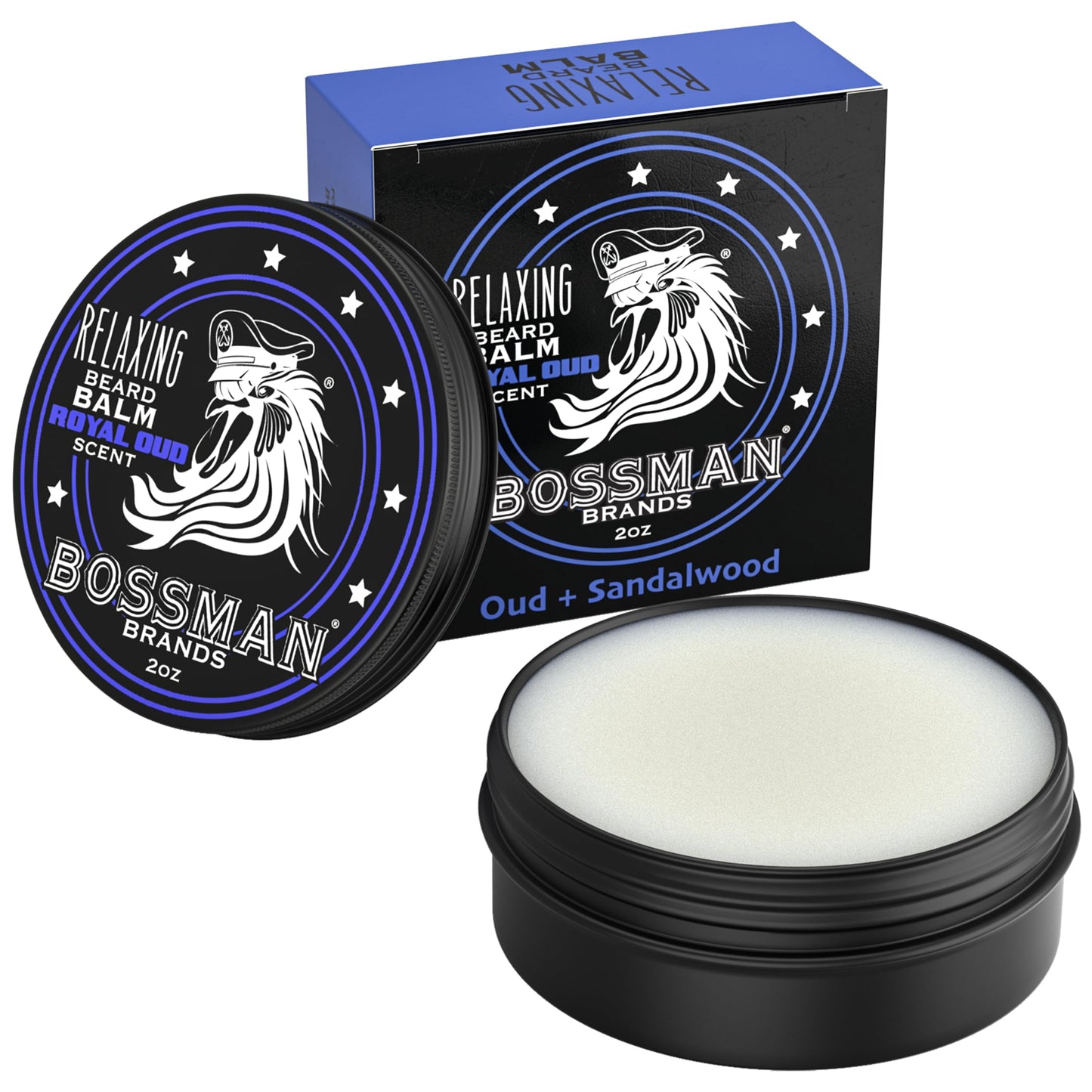 Bossman Relaxing Beard Balm for Men (Royal Oud Scent) - Tames, Relaxes, Thickens & Softens for Ultimate Beard Care - Made in USA Beauty & Personal Care Bossman