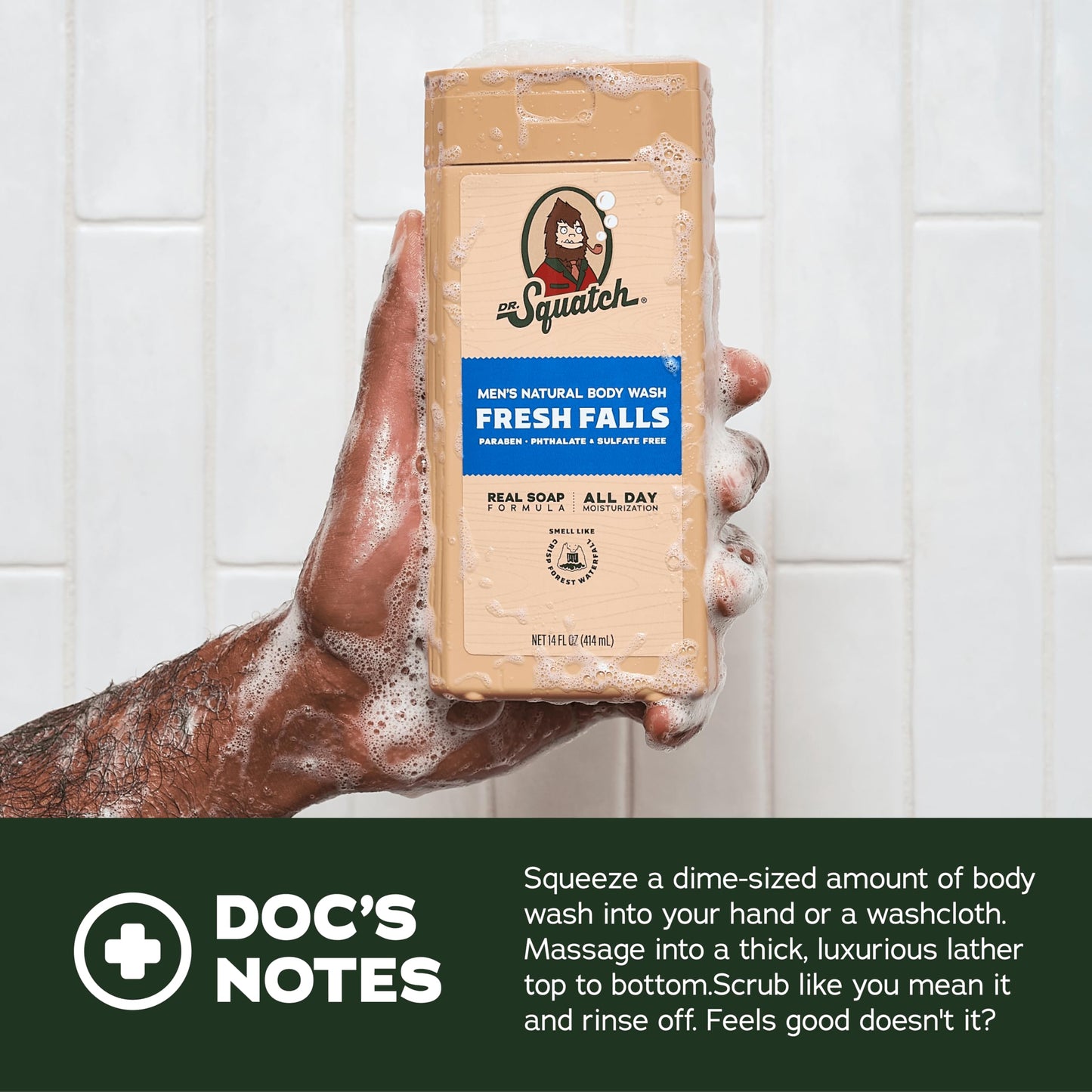 Dr. Squatch NEW Body Wash for Men with Nourishing, Natural Ingredients | No Paraben, Phthalate, Sulfate | All Day Moisture | Long Lasting Scent | Pine Beauty & Personal Care Dr. Squatch