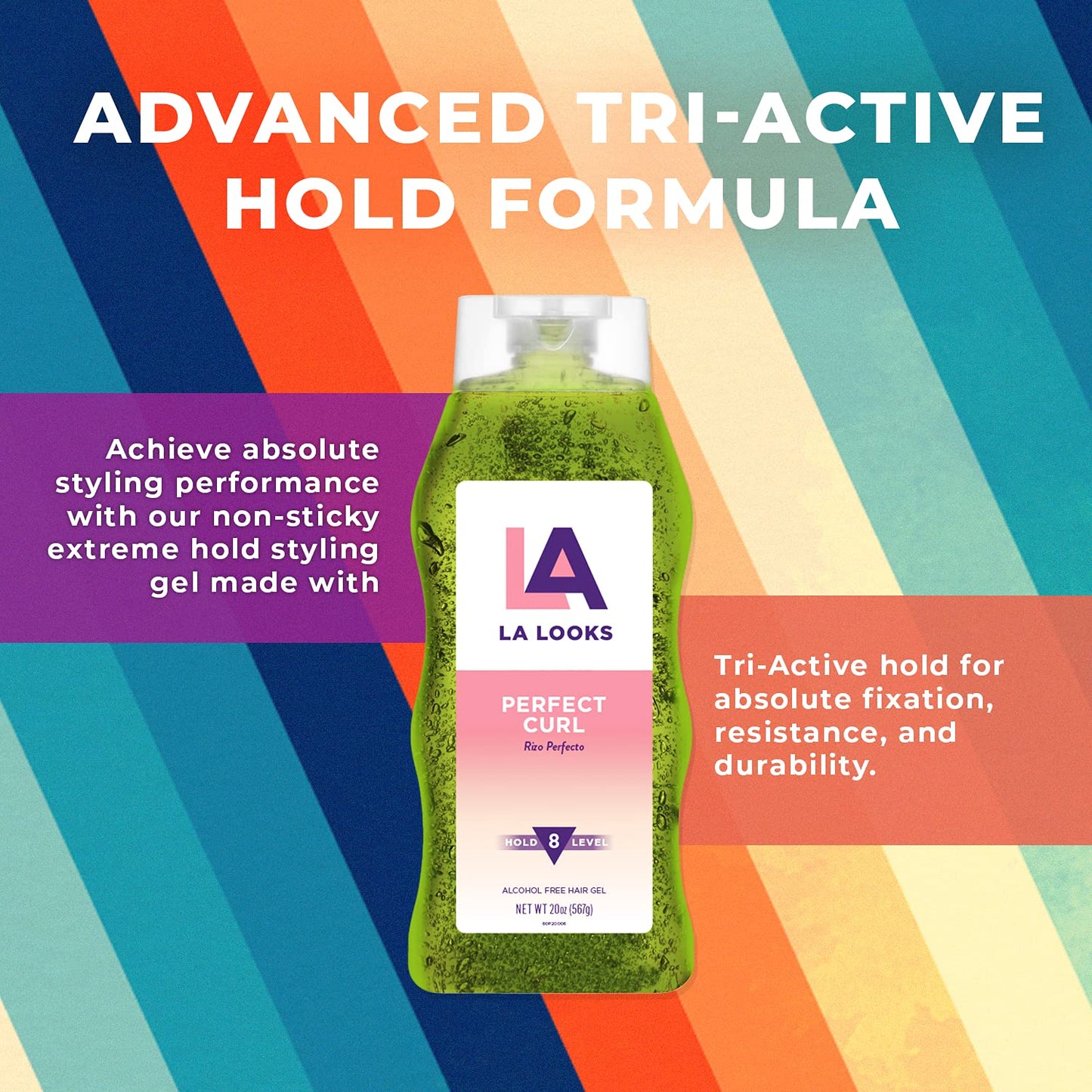 LA Looks Absolute Styling Hair Gel - Perfect Curl - 20 Oz - Hold for Defined, Long-Lasting Frizz Free Curls Beauty & Personal Care L.A. Looks