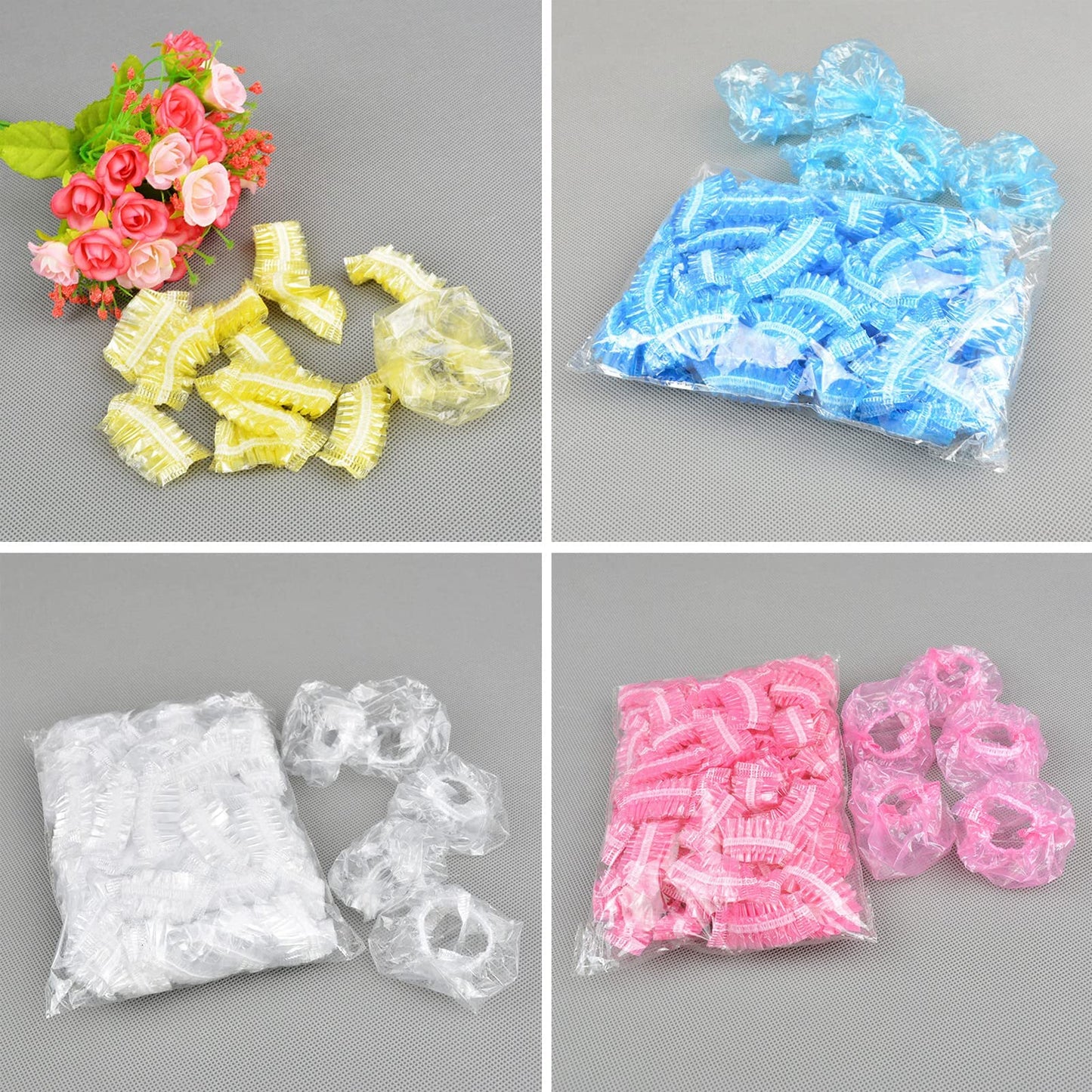 100 PCS Disposable Ear Covers for Shower - Waterproof Elastic Ear Shower Caps Hair Salon Care Ear Protector for Shower Hair Dye (4 colours Beauty and Personal Care Roontin