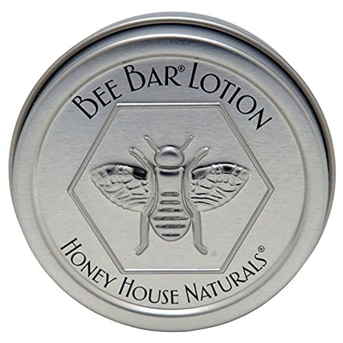 Honey House Solid Lotion Bee Bar - No Added Scent - 0.6 oz - New in Silver Embossed Tin Case Beauty & Personal Care Honey House Naturals