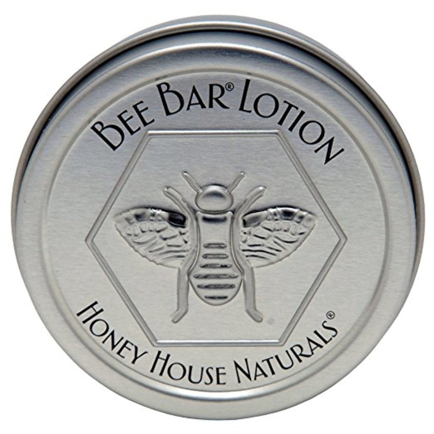 Honey House Solid Lotion Bee Bar - No Added Scent - 0.6 oz - New in Silver Embossed Tin Case Beauty & Personal Care Honey House Naturals