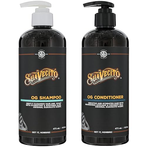 OG Shampoo & Conditioner Set 16 oz Pump Bottle with Provitamin B5, Natural Oils To Fortify & Restore Damaged Hair, Gently Cleanses Conditions Soothes Beauty & Personal Care Suavecito