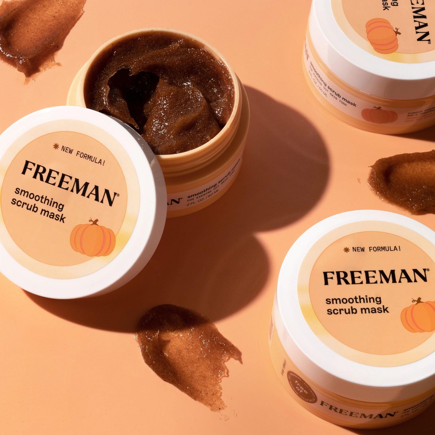 Freeman Smoothing Scrub Mask, Facial Mask & Face Scrub For Exfoliating Skin, Improve Skin Tone, Pumpkin Enzymes & AHAs, Travel Size Skincare, Vegan Beauty & Personal Care Freeman