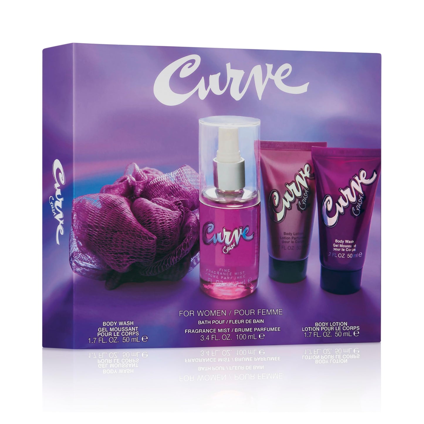 Curve Crush for Women Perfume Fragrance Set, Body Wash & Lotion, Fragrance Mist and Loofa, Day or Night Scent, 4 Piece Set Beauty & Personal Care Curve