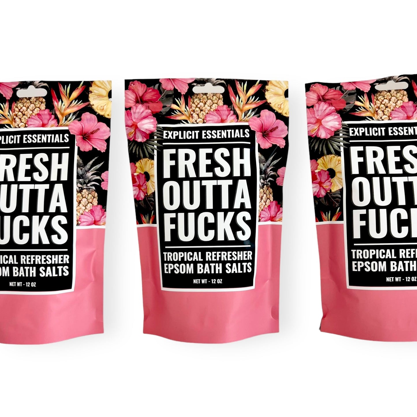Explicit Essentials Tropical Refresher Epsom Bath Salts, 12 oz, Pink Beauty and Personal Care Explicit Essentials