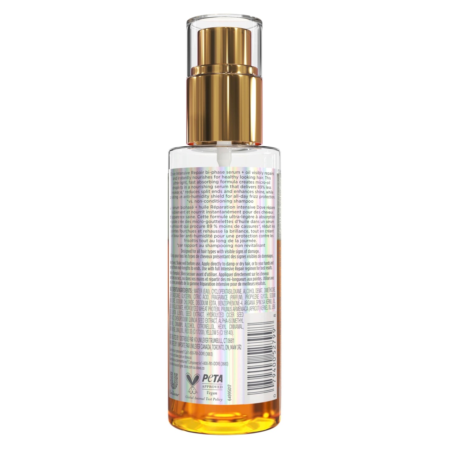 Dove Damage Therapy Intensive Repair with Amino Serum Bi-Phase Serum + Oil Hair Spray for Shine, Frizz Control, and Split Ends 3.9 oz Beauty & Personal Care Dove