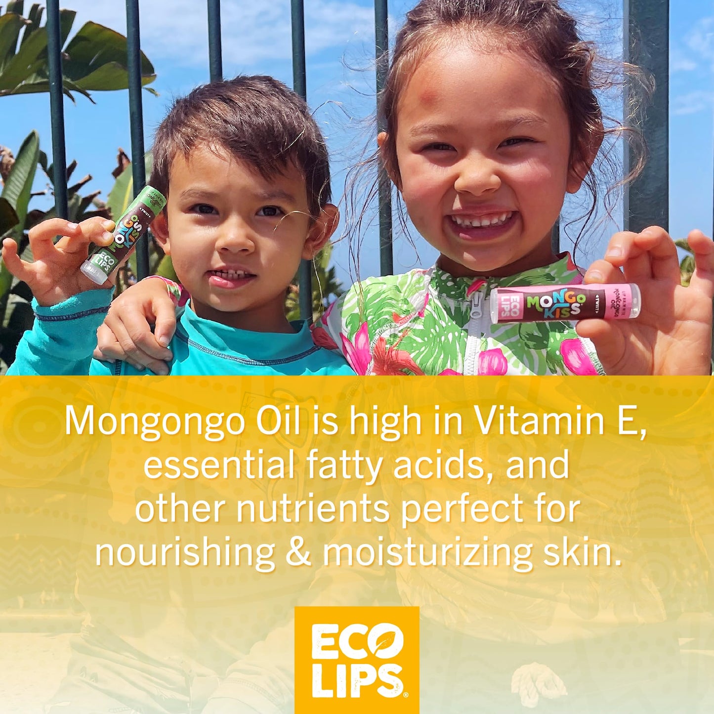 Eco Lips Mongo Kiss Organic Lip Balm 4 Pack Blood Orange, Yumberry, Strawberry Lavender, Black Cherry - 100 Percent USDA Organic - Soothe, Moisturize Beauty & Personal Care Eco Lips
