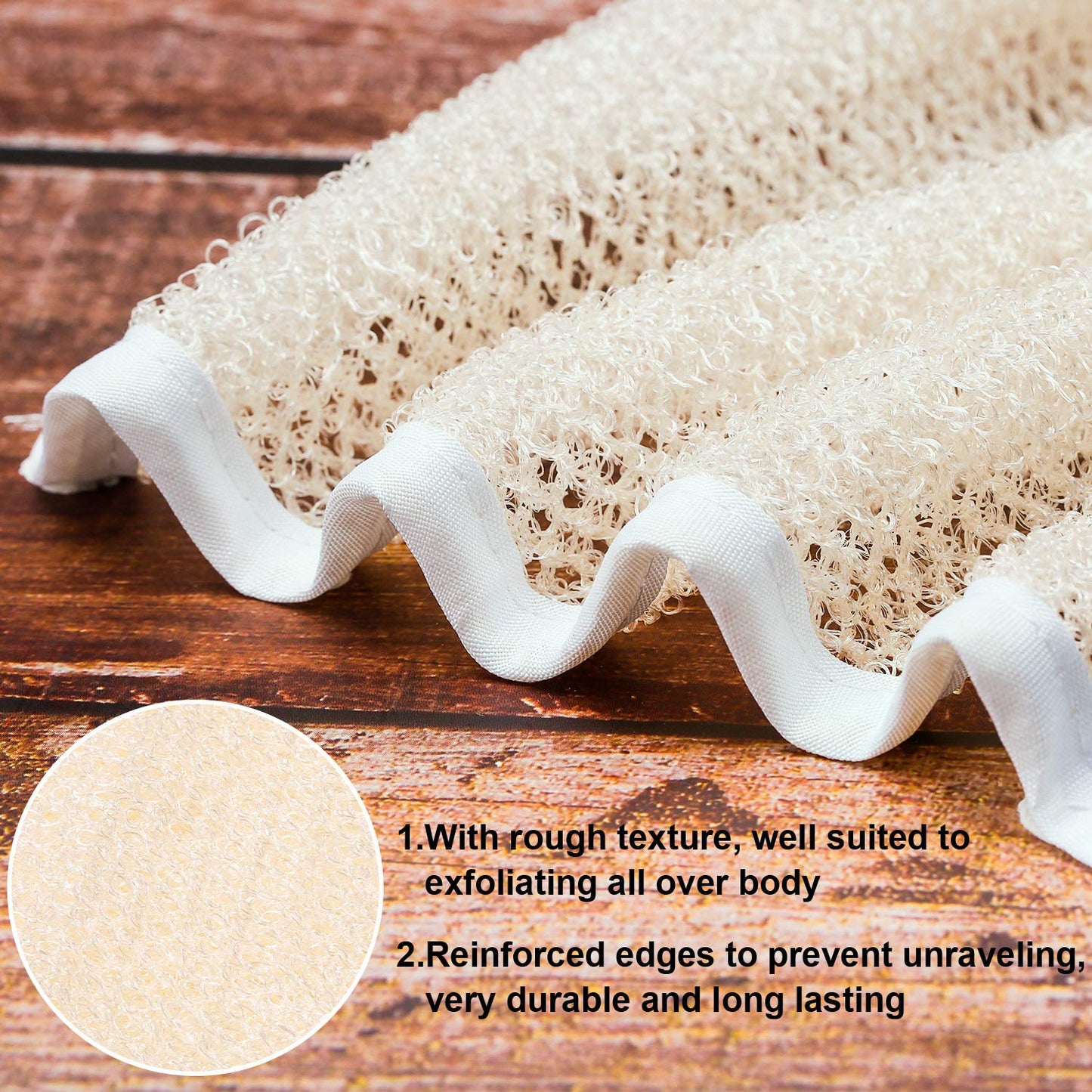 Tatuo 5 Pcs Exfoliating Face and Body Wash Cloths Towel Weave Bath Exfoliating Scrub Massage Bath Cloth for Women and Men, 10.63 x 9.05 Inch(Beige Beauty & Personal Care Tatuo