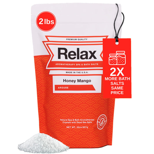 Relax Spa & Bath Aromatherapy Bath Salts for Hot Tub, Bath, or Spa, 2LB Bag Infused with Magnesium, Bath Salt for Soaking, Honey Mango Scent Beauty and Personal Care Relax Spa & Bath