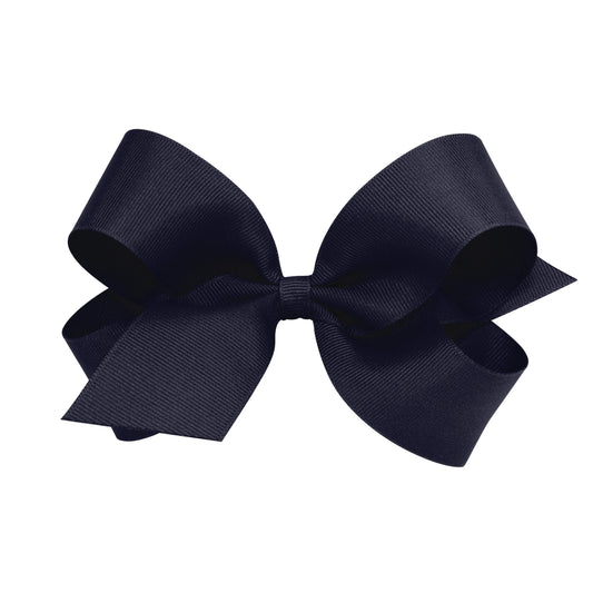 Wee Ones Girls' Plain Wrap Classic Grosgrain Hair Bows on a WeeStay No-Slip Hair Clip, Handmade, Large, Navy Beauty & Personal Care Wee Ones