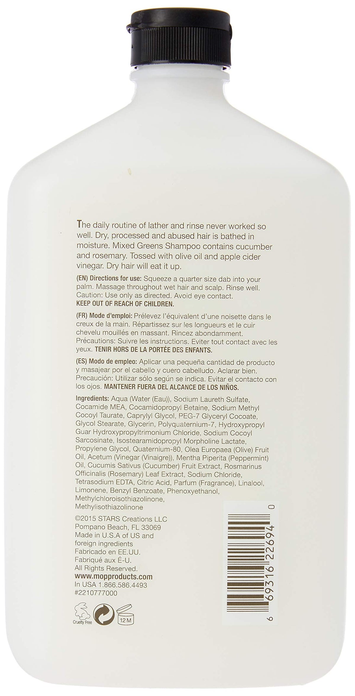 MOP Mixed Greens Moisture Shampoo, Fresh, 33.8 fl. Oz (Pack of 1) Beauty & Personal Care MOP