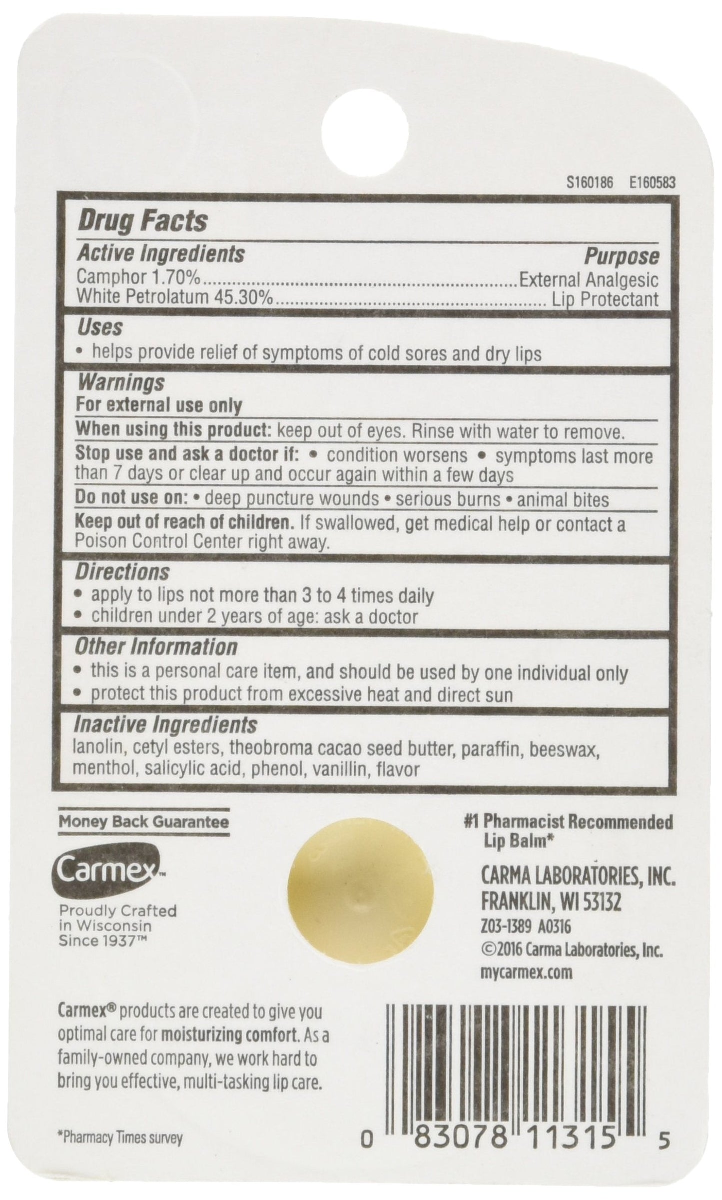 Carmex Classic Lip Balm Medicated, 0.25 oz Beauty and Personal Care Carmex