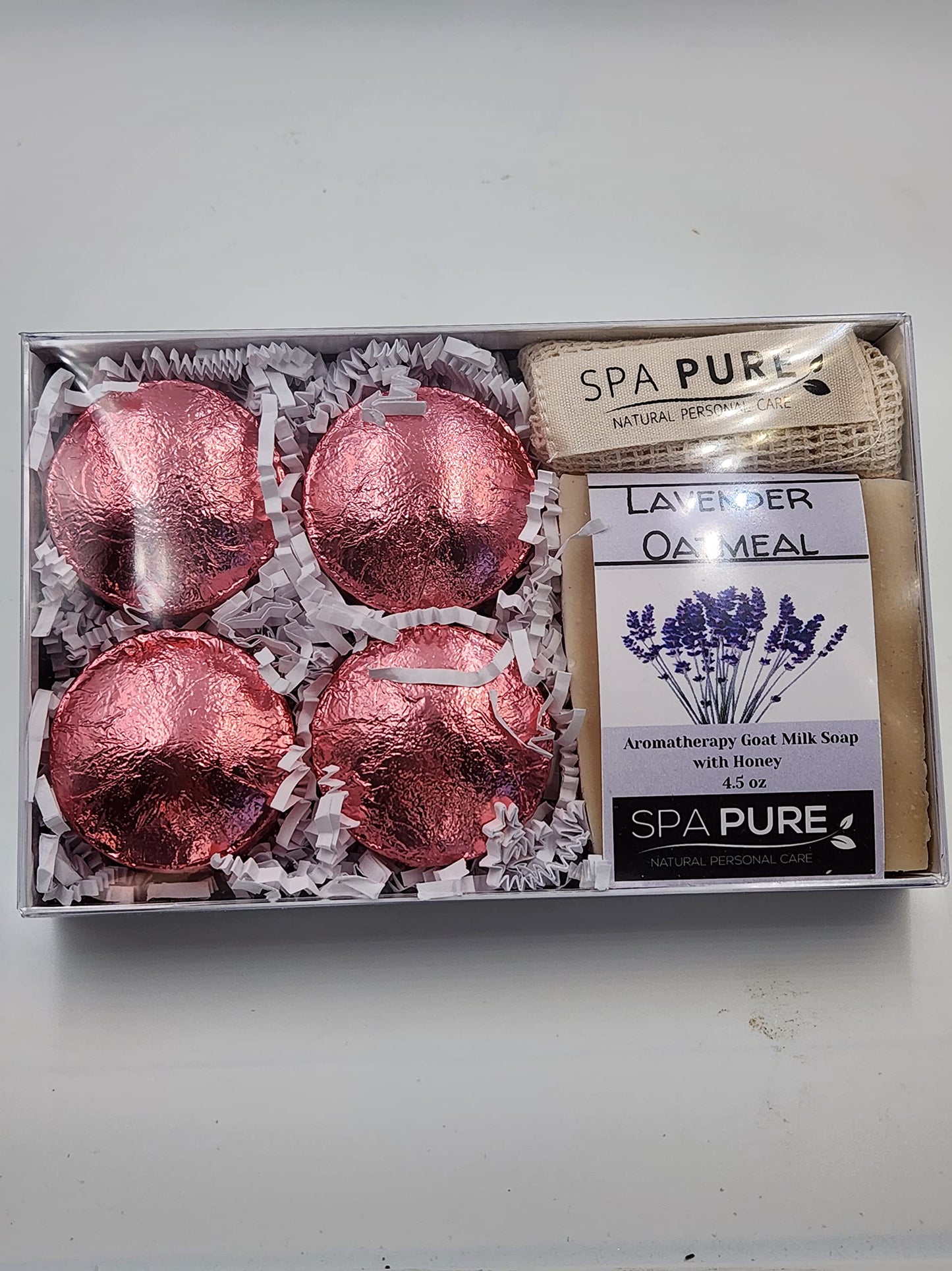 Spa Pure Aromatherapy Gift Set: Lavender Large Artisan soap, 4 Shower Steamers, made with plant based ingredients, essential oils, all natural Beauty and Personal Care Spa Pure