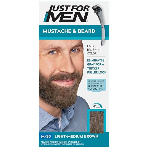 JUST FOR MEN Color Gel Mustache & Beard M-30 Light-Medium Brown 1 Each (Pack of 4) Beauty & Personal Care Just for Men