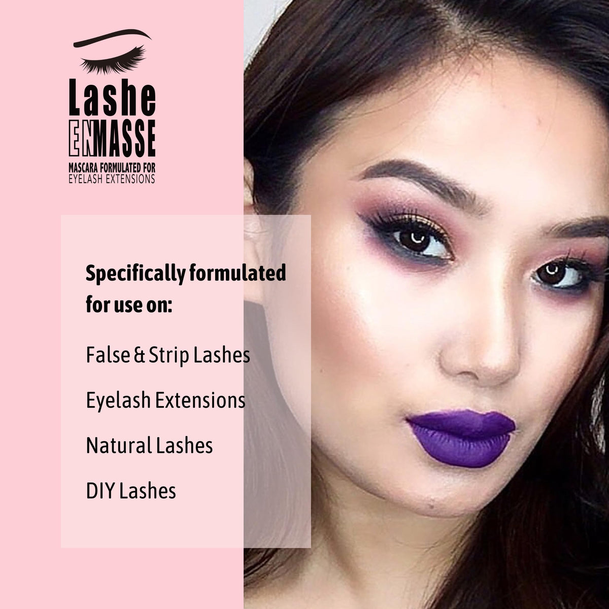GladGirl | Lashe EnMasse Mascara for Eyelash Extensions | Oil Free Mascara with Dual-Brush Wand | Made in the USA | Vegan & Hypoallergenic
