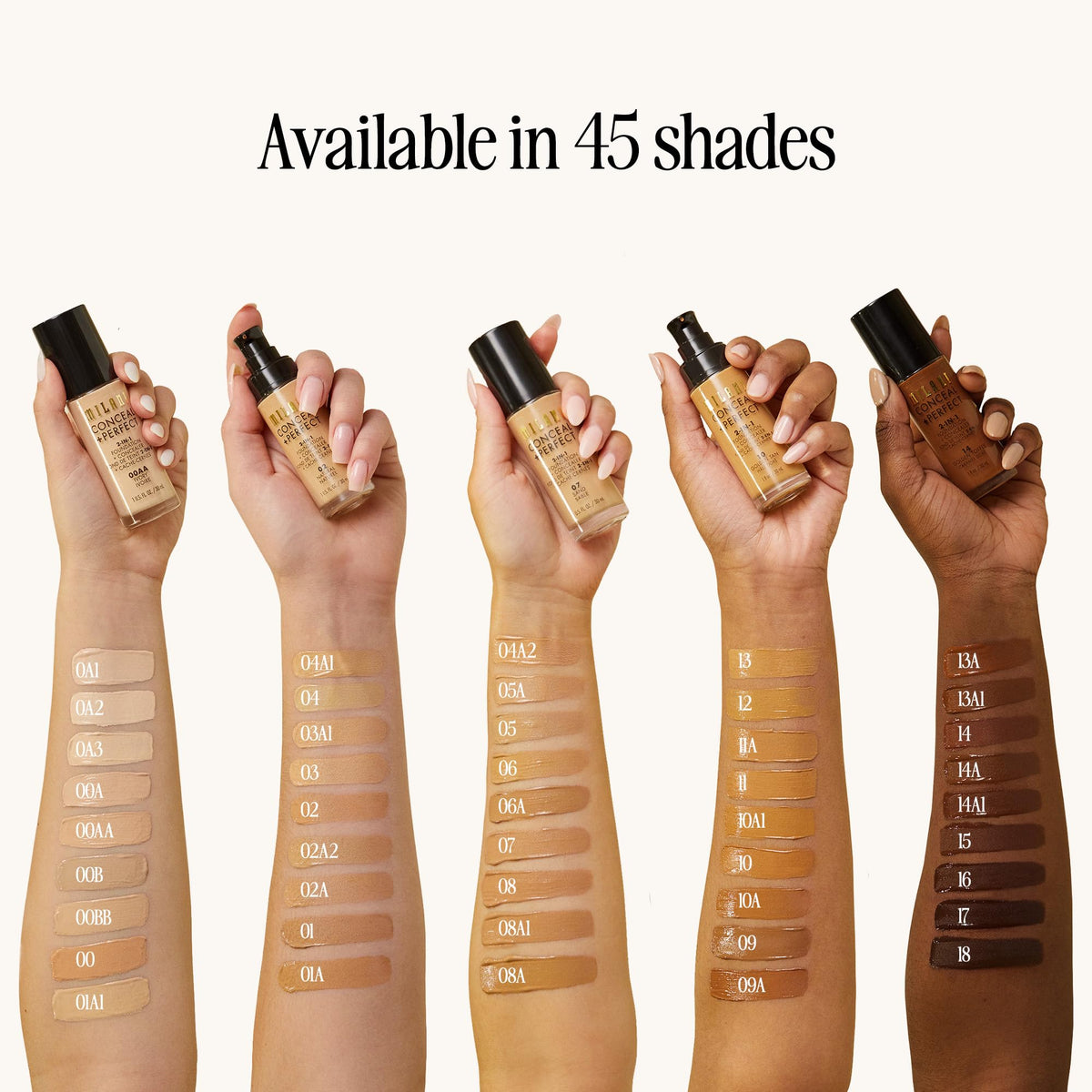 Milani Conceal + Perfect 2-in-1 Foundation + Concealer for a Flawless Complexion, Under Eye Corrector, Cover Redness and Imperfections, Waterproof and