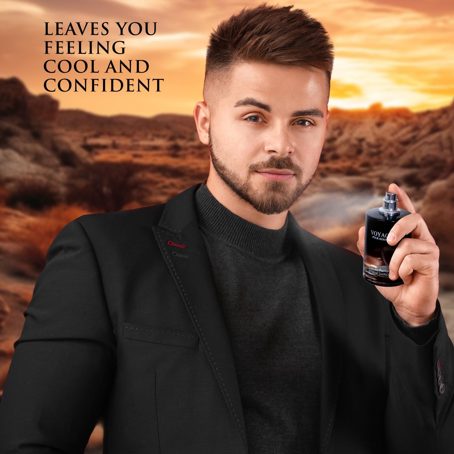 Voyage for Men Eau De Parfum - Sophisticated Male Fragrance Composition of bergamot, Pepper, Lavender, Star Anise & Nutmeg - Base of Peppery & Vanilla Beauty & Personal Care URBAN COLLECTION