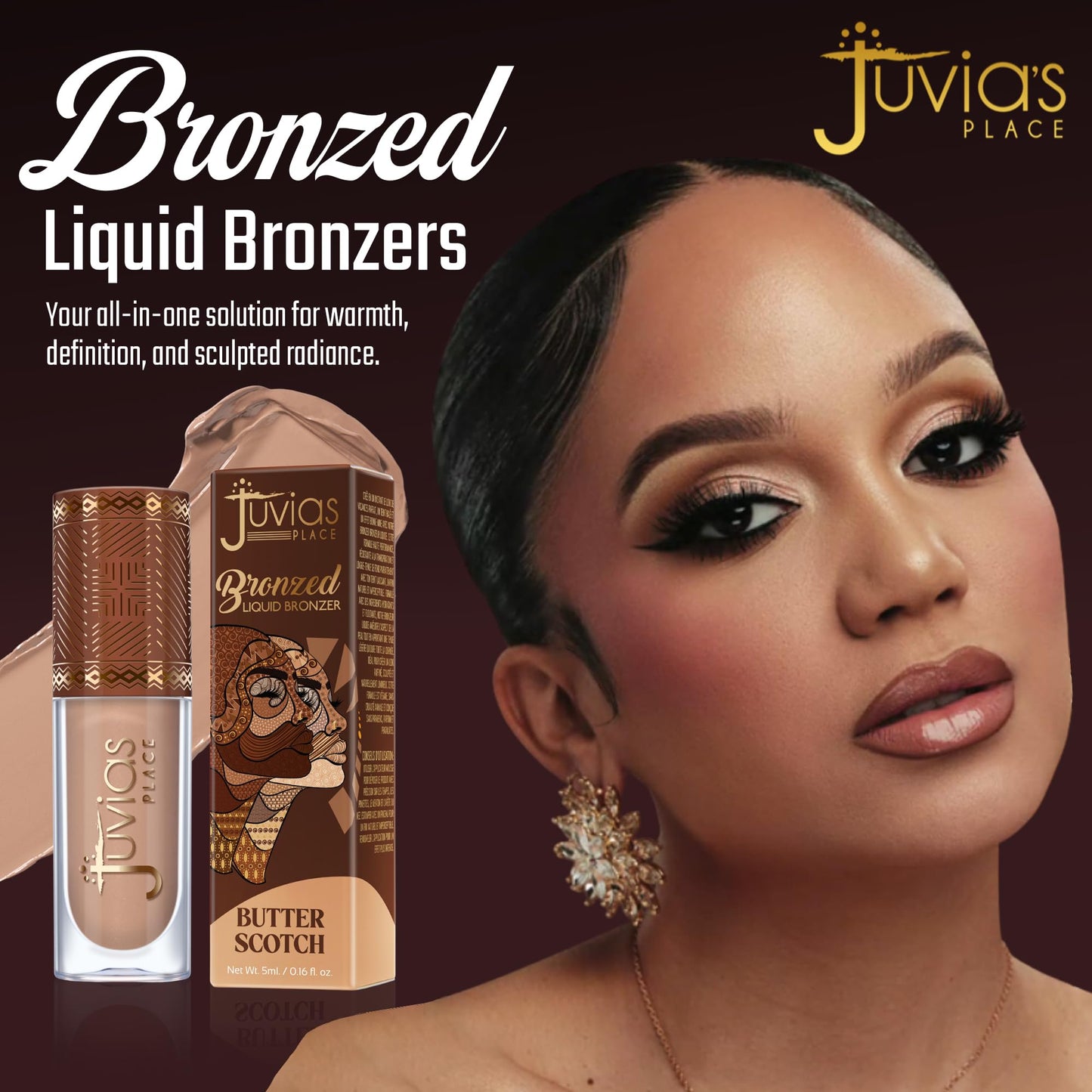 Juvia’s Place Bronzed Liquid Bronzer - Butterscotch - Liquid Bronzer for Face with Silky Blendable Texture - Buildable Coverage for Natural Contour Beauty & Personal Care Juvia's Place