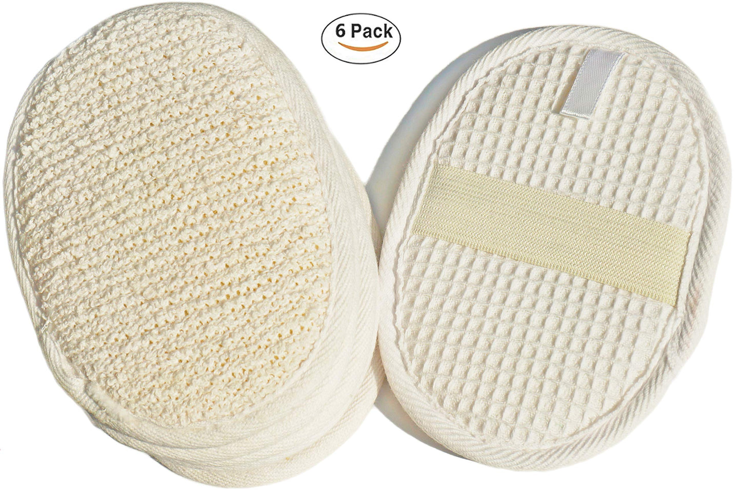 6Pack (Large 6.3x4.3 inches) Exfoliating Face Body Pad (100% Soft Terry Cloth) Cloth Materials Loofah Sponge Scrubber Brush Close Skin for Men Beauty & Personal Care JINS-Hung