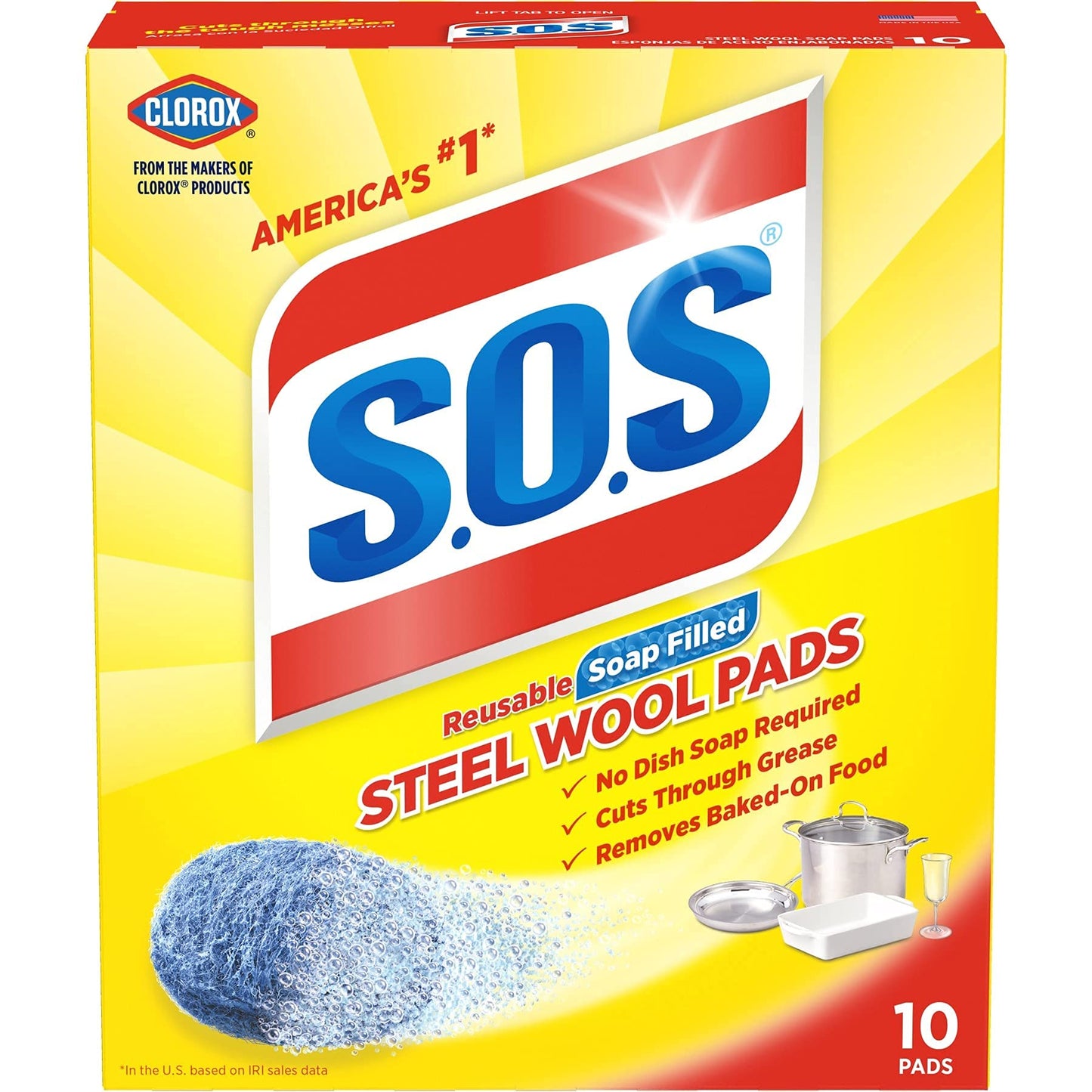 10002, Steel Wool Soap Pads, 10 Ct (3 Pack) Beauty & Personal Care SOS