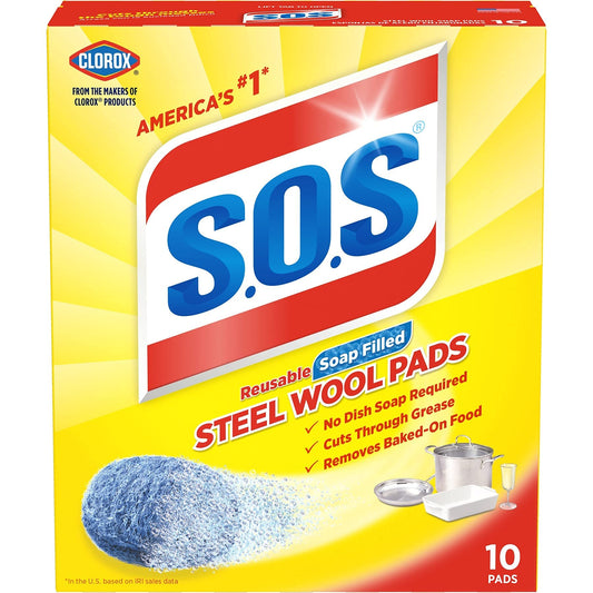 10002, Steel Wool Soap Pads, 10 Ct (3 Pack) Beauty & Personal Care SOS