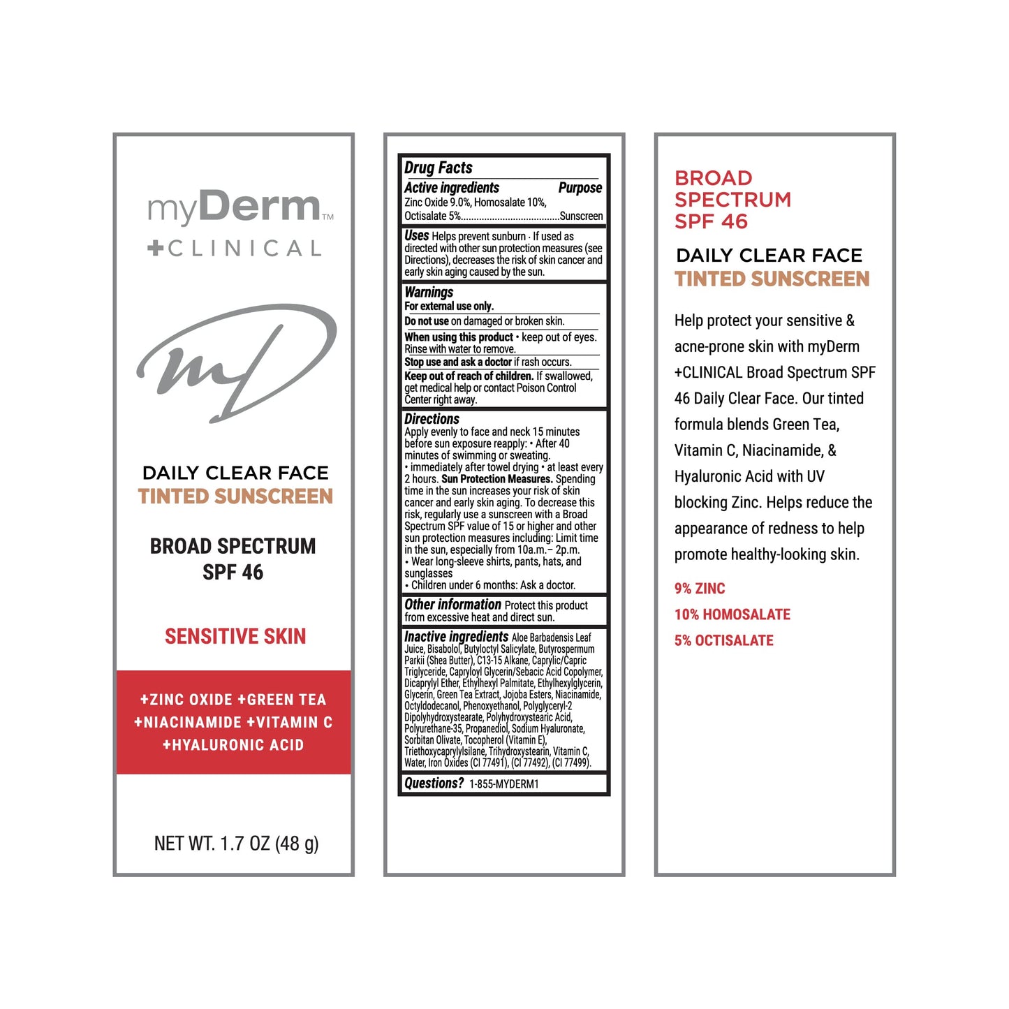 Myderm - Twin Pack Clinical SPF 46 Tinted Zinc Sunscreen Lotion Beauty & Personal Care Myderm