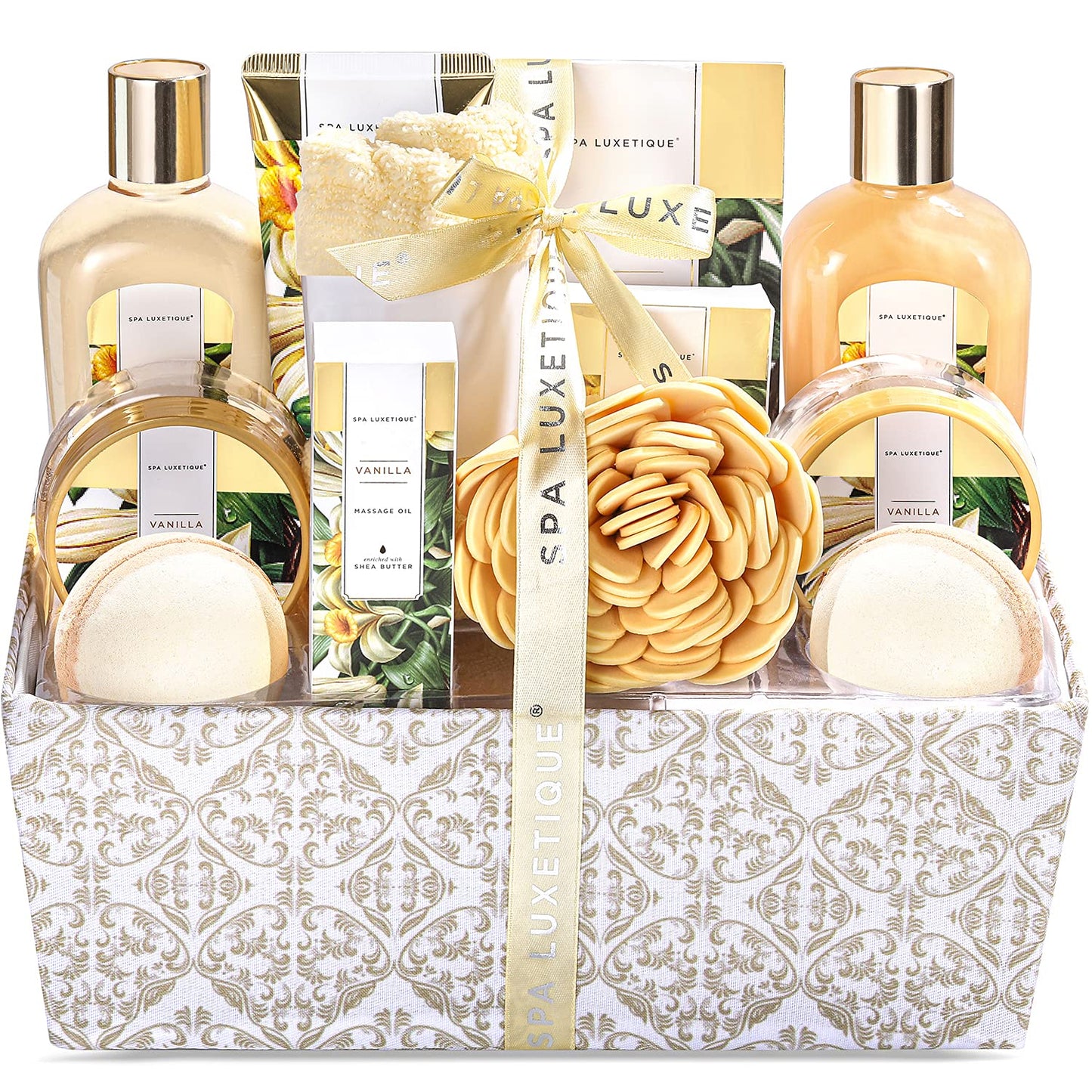 Spa Gift Baskets for Women, Spa Luxetique Spa Gifts for Women, Birthday Gifts Spa Kit, 12pc Vanilla Bath Set, Womens Self Care Gifts,Christmas Gifts Beauty & Personal Care spa luxetique
