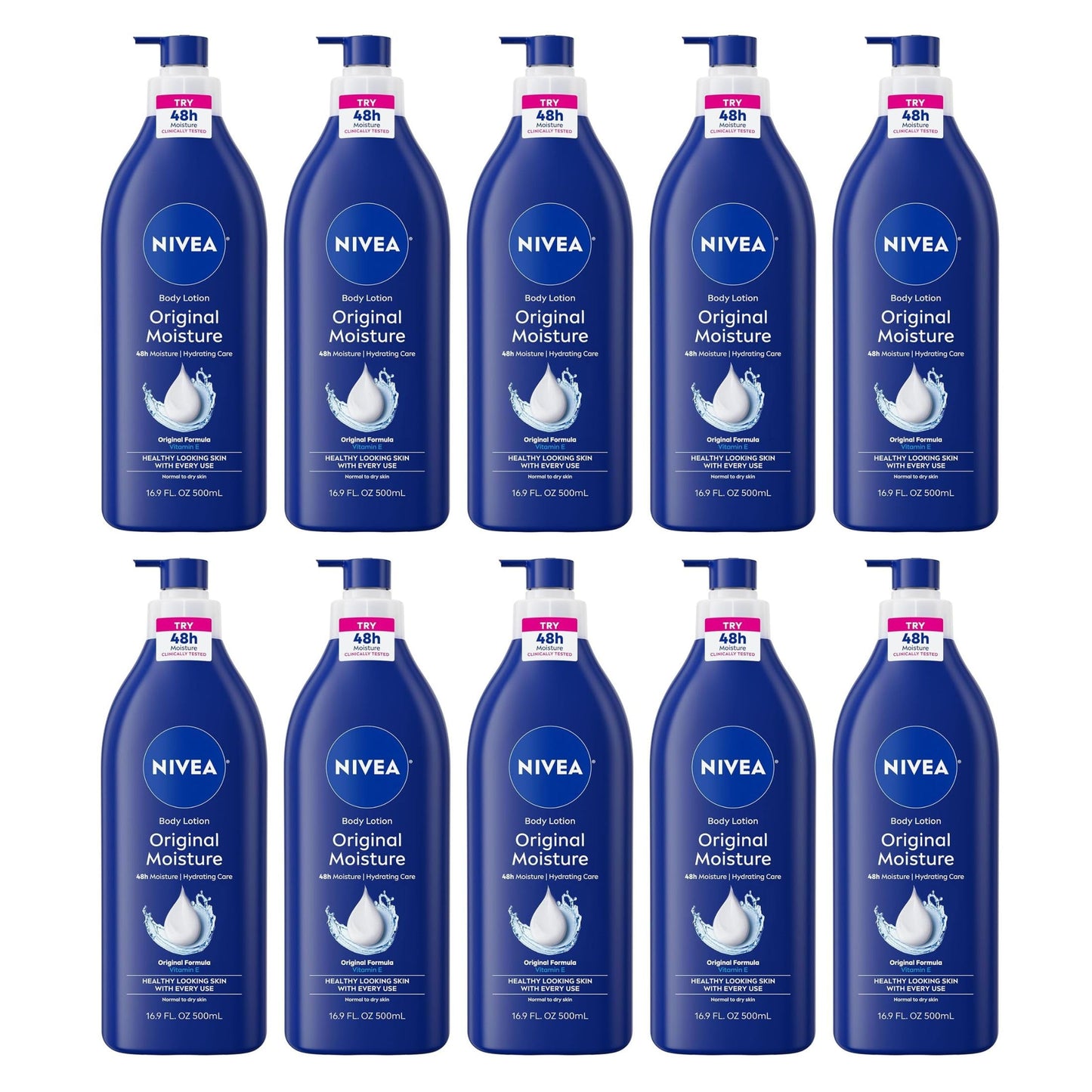 Nivea Original Daily Moisture Body Lotion 16.9 oz (Pack of 10) Beauty & Personal Care NIVEA