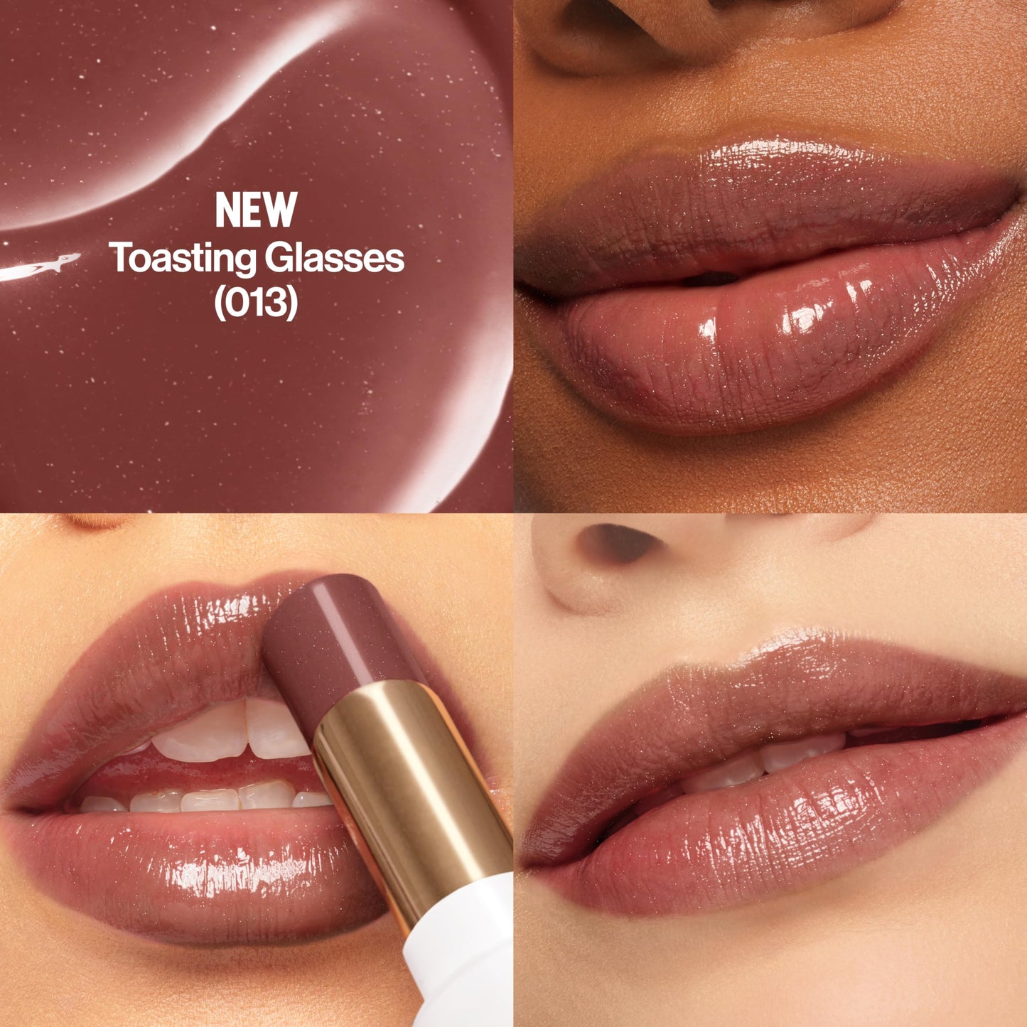 REVLON Super Lustrous Glass Shine Balm, Hydrating Tinted Lip Balm with Hyaluronic Acid, Aloe & Rose Quartz, Light-Medium Brown Lipstick, NEW Shade Beauty & Personal Care REVLON