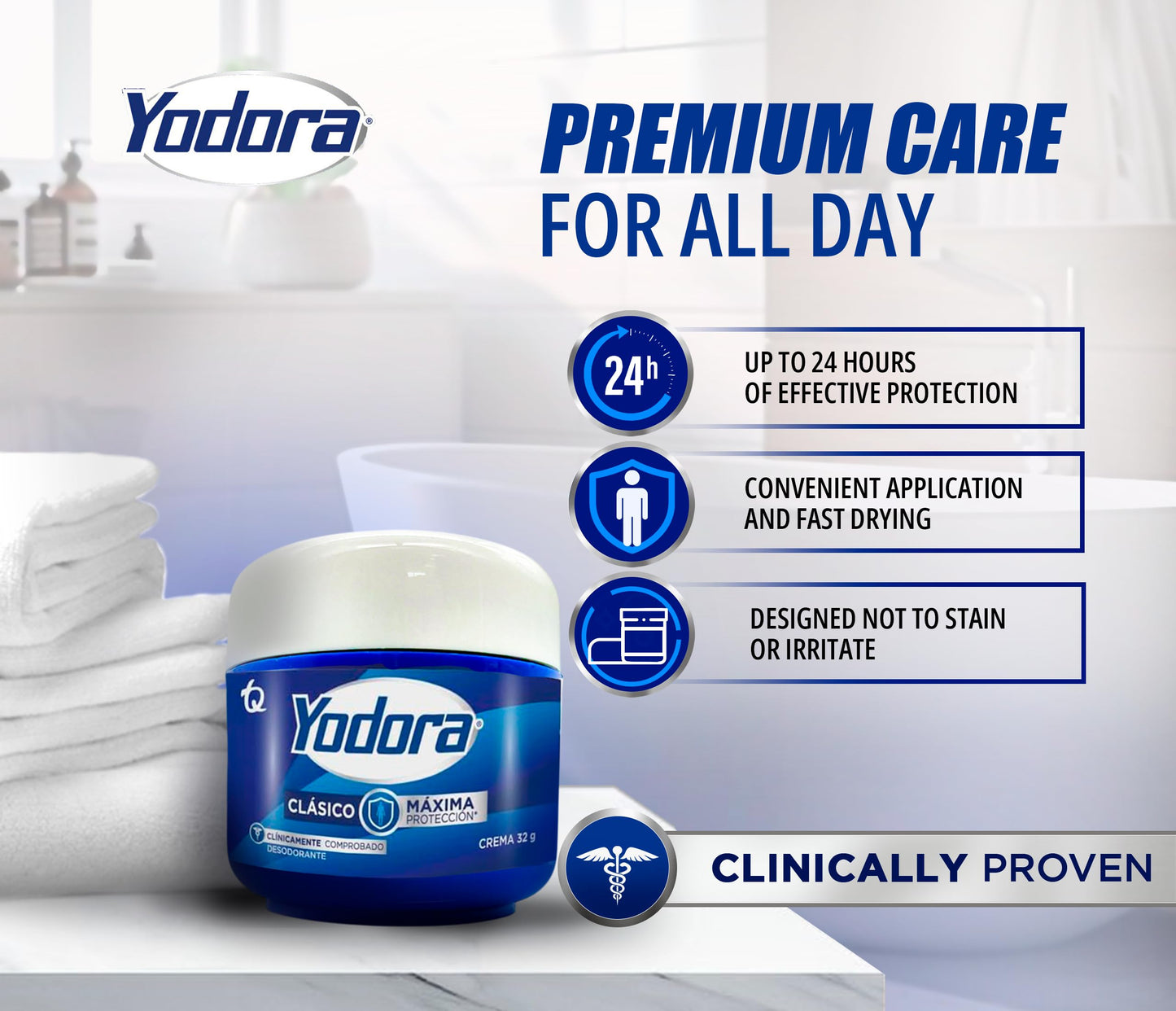YAHVE - Classic Yodora Deodorant maximum protection Pack of 2 of 32 g - 1.12 Oz - Despensa Colombiana - Yodora Clasico, Maxima Proteccion. Beauty and Personal Care Yahve