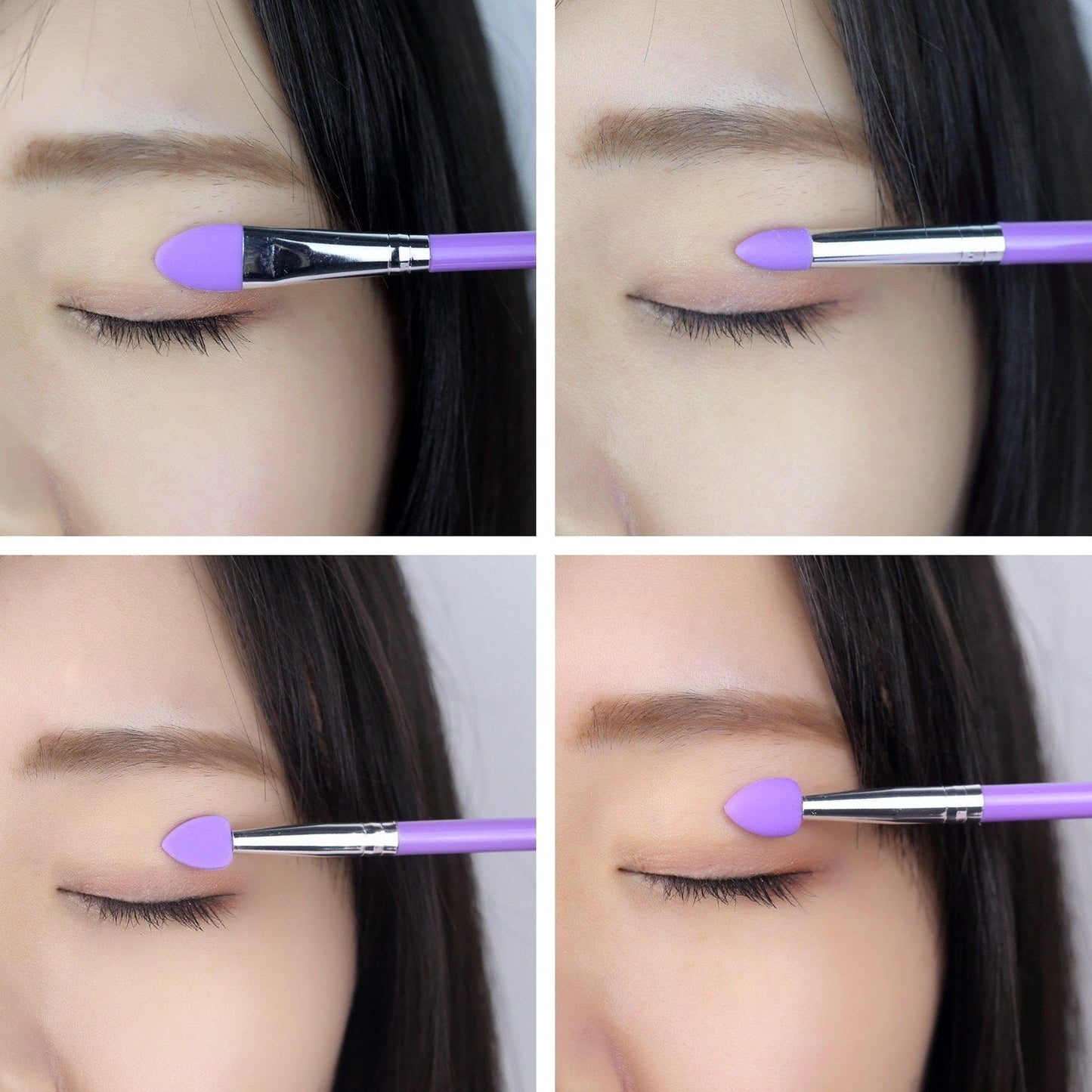 LORMAY 9 Pcs Silicone Makeup Brush Set: Applicator for Face Care, Eyeliner, Eyebrow, Eye Shadow, Lip Makeup and UV Epoxy Resin Crafts (Purple) Beauty & Personal Care LORMAY