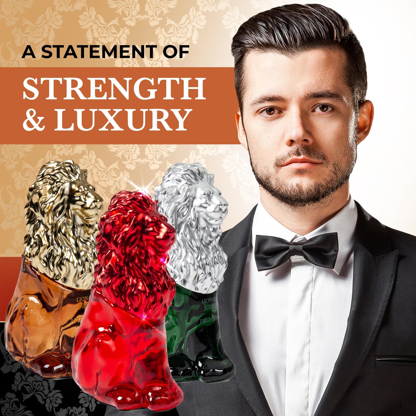 LION OF JUDAH - Set of 3 Travel Size Cologne for Men - Long-Lasting EDP Fragrance Comes in Elegant Lion-Shaped Glass Bottle - Fresh, Masculine & Sweet Beauty & Personal Care ZION’S LION OF JUDAH