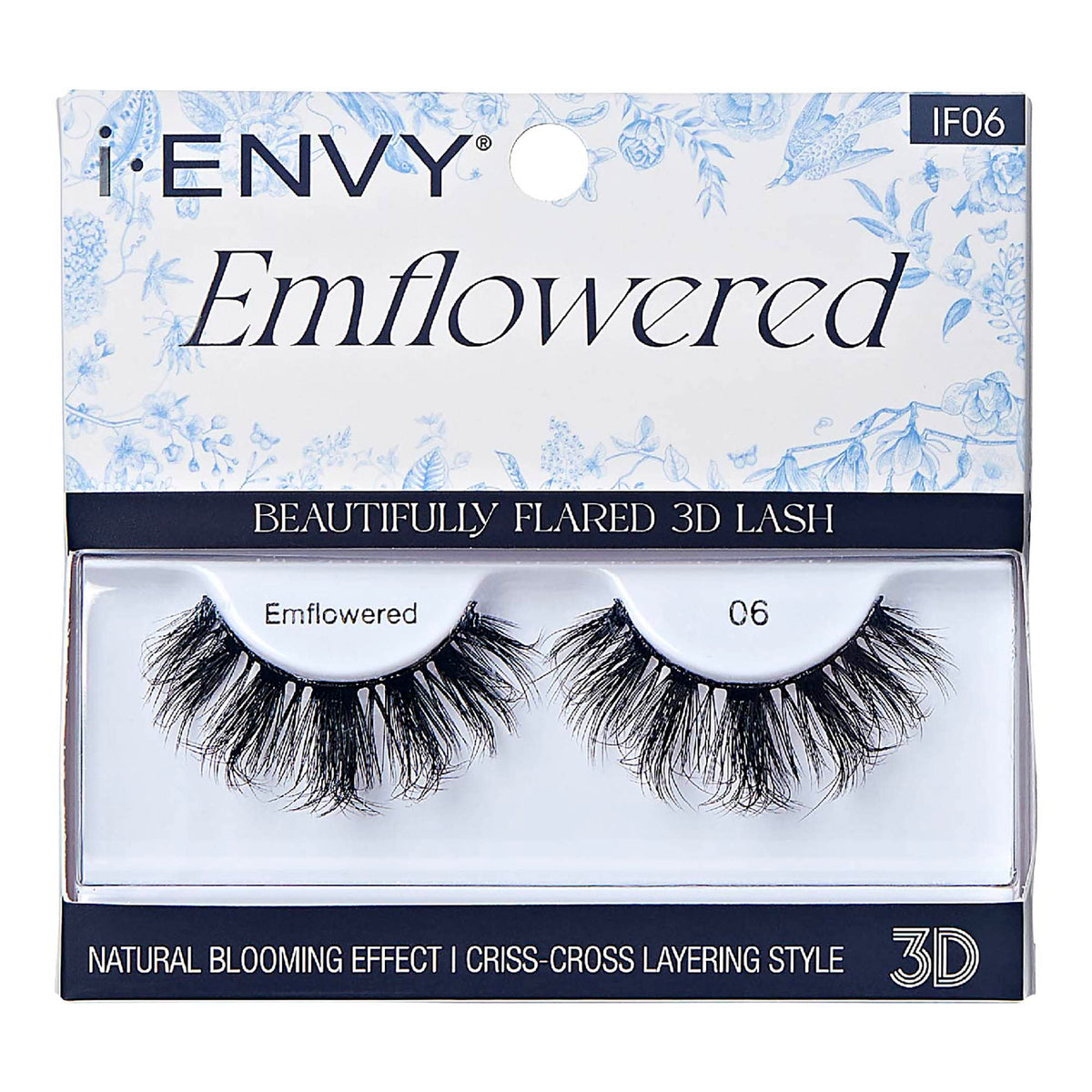 iEnvy Emflowered Natural Blooming Effect Fake Eyelashes Flared 3D False Lashes (06) Beauty & Personal Care i•ENVY