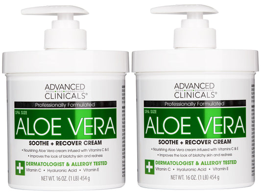 Advanced Clinicals Aloe Vera Lotion Skin Care Relief | Vitamin E Infused Hyaluronic Acid Moisturizer & Vitamin C Body Lotion For Women & Men Helps Beauty & Personal Care Advanced Clinicals