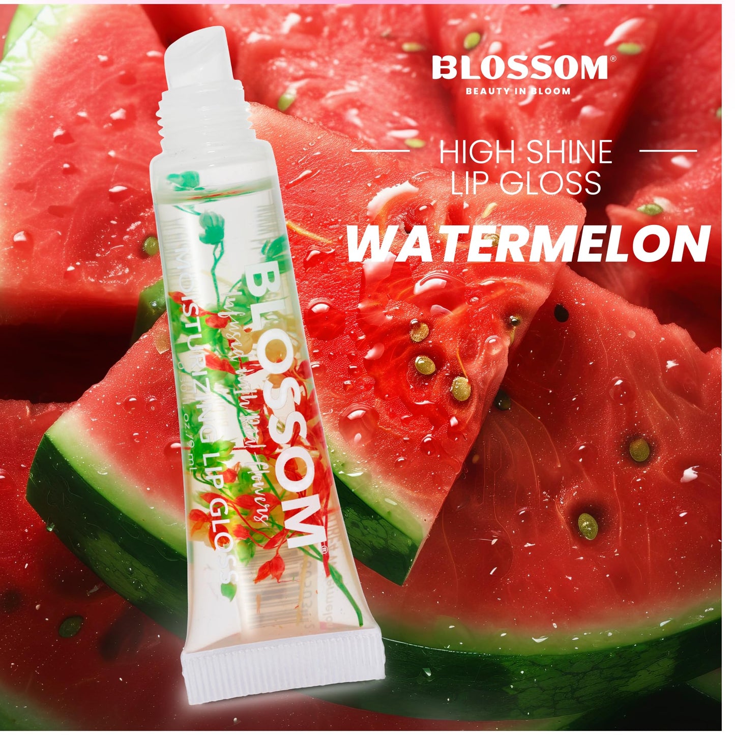 Blossom Scented Roll on Lip Gloss, Moisturizing Lip Gloss Tubes, Hydrating & Strengthening Scented Cuticle Oil with Real Flowers, 0.55 fl oz./19.4mL Beauty & Personal Care Blossom