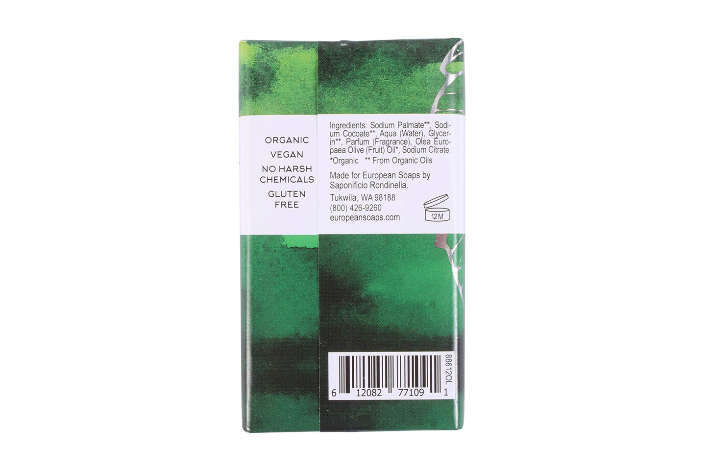 Terravita Organic, Vegan, & Gluten-Free Body Bar Soap, Olive, 100 Gram Beauty & Personal Care Terravita