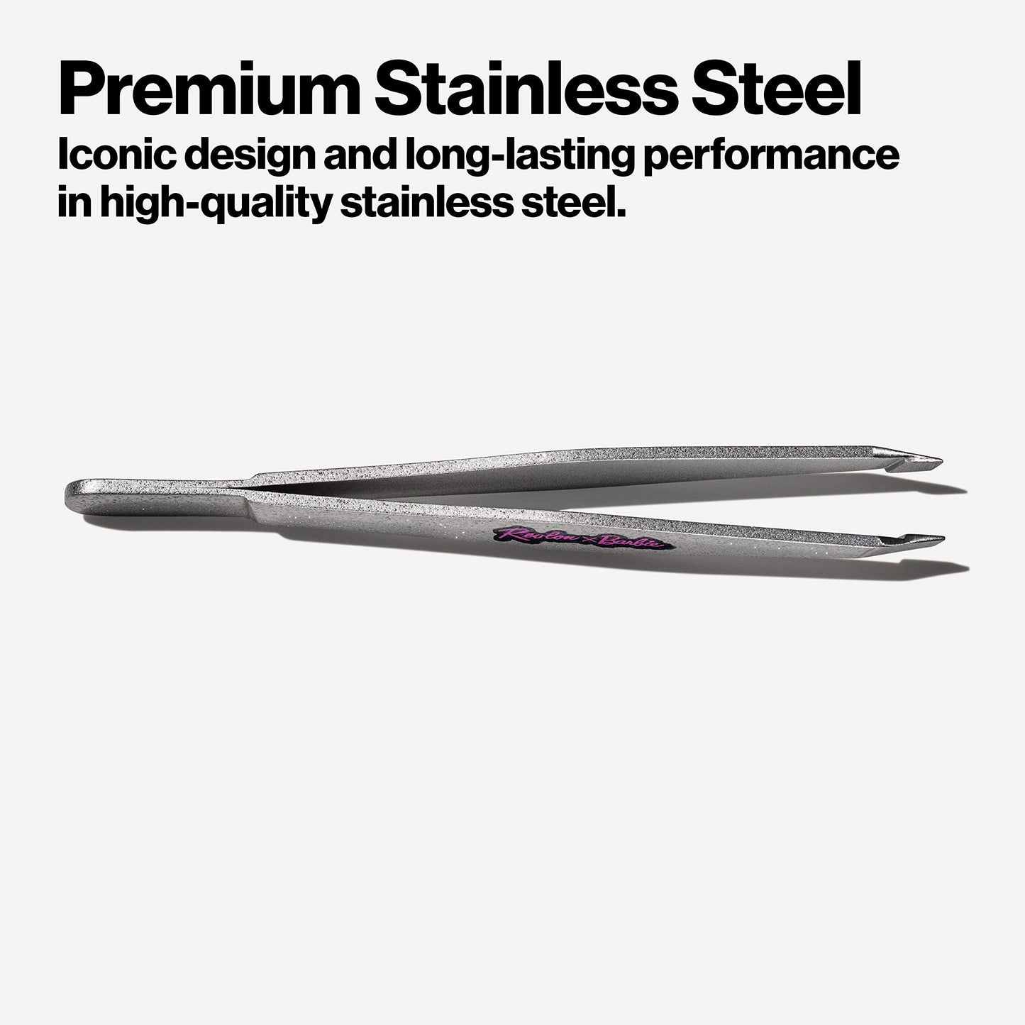 Revlon x Barbie Slant Tip Tweezer, Stainless Steel Hair Removal Makeup Tool (Packaging May Vary) Beauty & Personal Care REVLON