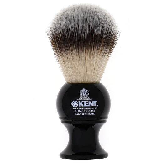 Kent BLK4S Shaving Brush with Ultra-Soft Silvertext Synthetic Bristles and Black Resin Handle to use with Shave Cream or Soap for a Perfect Lather. Beauty and Personal Care KENT
