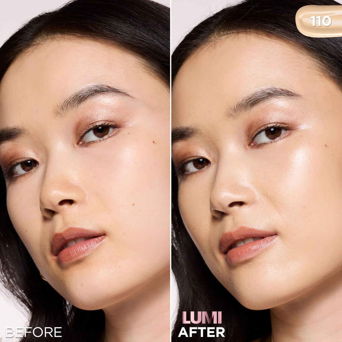 L'Oreal Paris Lumi Le Glow Skin Tint, Lightweight Water-Based Tinted Serum with Foundation-Like Coverage, Glow Illuminator, Warm 110, 0.85 Fl Oz