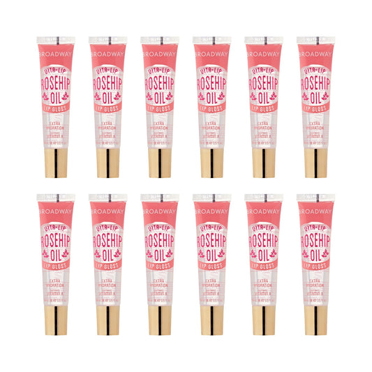 Ruby Kisses Broadway Vita-Lip Clear Lip Gloss (Rosehip Oil 12 Pack), Ultra-Hydrating & Soothing Formula with Vitamin Oils, High-Shine Non-Sticky Beauty & Personal Care Ruby Kisses