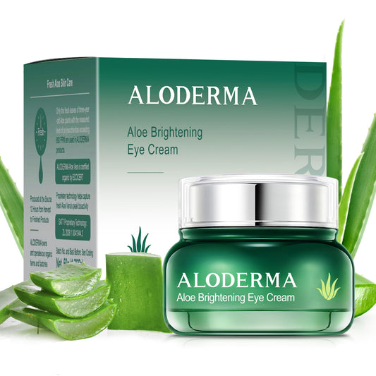 Aloderma Brightening Eye Cream with Organic Aloe Vera - Hydrating Effect for Dark Circles & Puffiness with Caffeine & Sage Oil - Day & Night Eye Care Beauty & Personal Care Aloderma