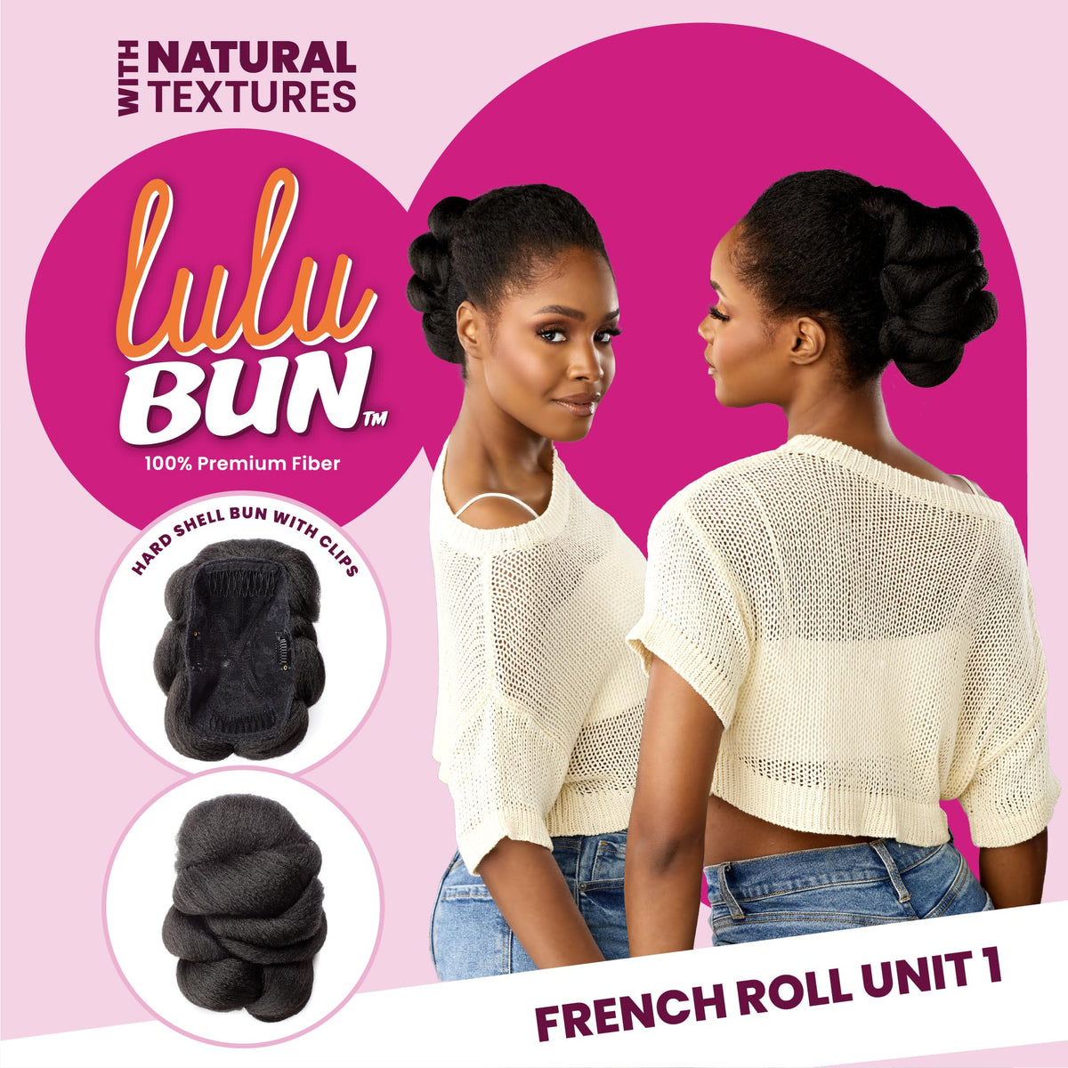 Sensationnel Lulubun Updo Hairextensions-French Roll Unit 1,F1B/30