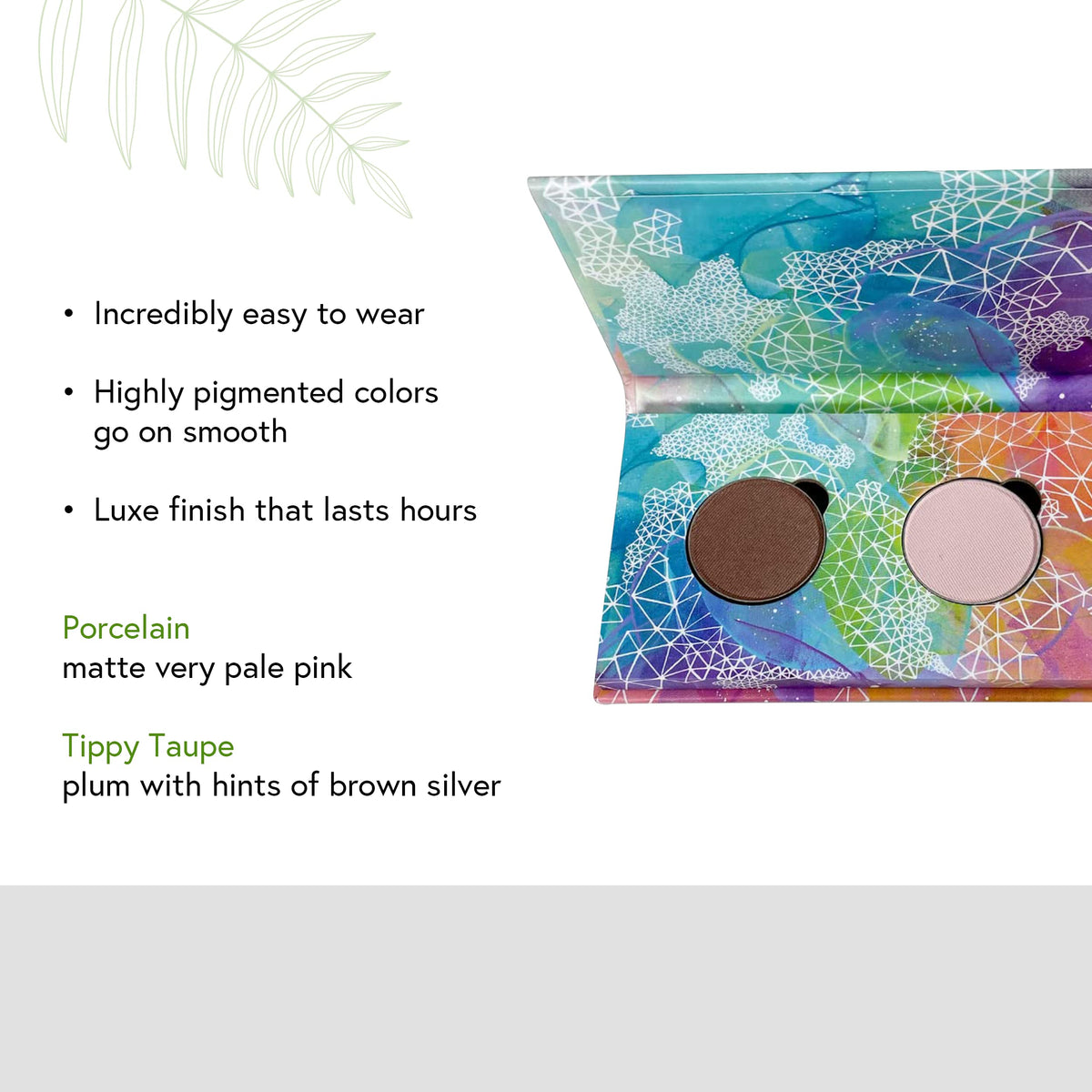 Honeybee Gardens Mini Skinny Duo Eye Shadow Compact in Tippy Taupe and Porcelain, Longlasting, Refillable & Customizable, Vegan, 26mm Pans Beauty & Personal Care Honeybee Gardens