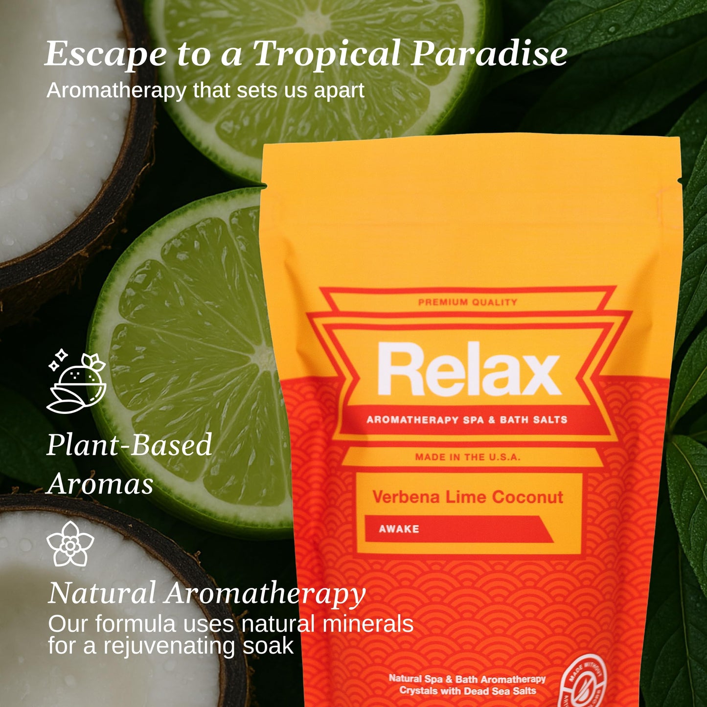 Relax Spa & Bath Aromatherapy Bath Salts for Hot Tub, Bath, or Spa, 2LB Bag Infused with Magnesium, Bath Salt for Soaking, Verbena Lime Scent Beauty and Personal Care Relax Spa & Bath