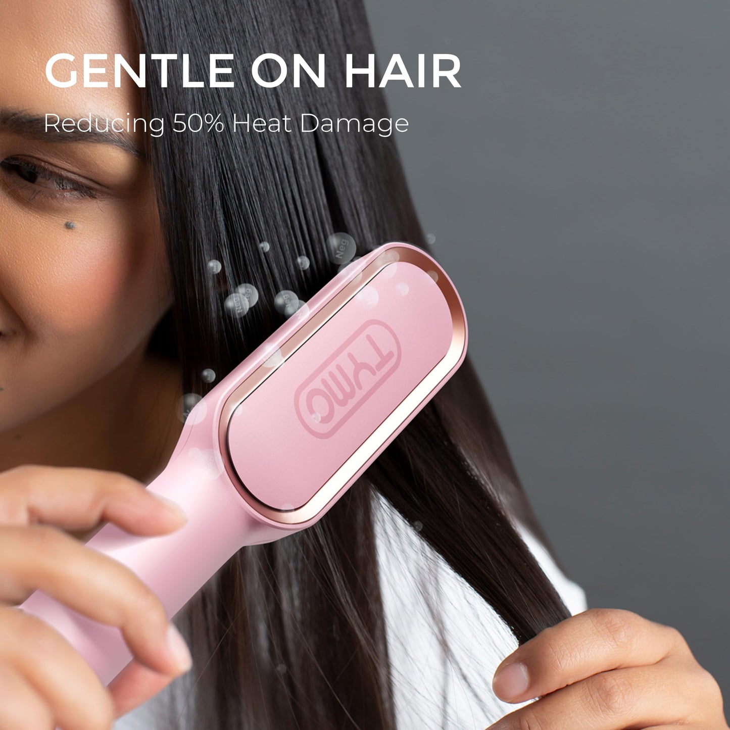 Hair Straightener Brush, TYMO Ring Hair Straightener Comb Straightening Brush for Women with 5 Temps 20s Fast Heating & Dual Voltage, Pink Beauty & Personal Care TYMO