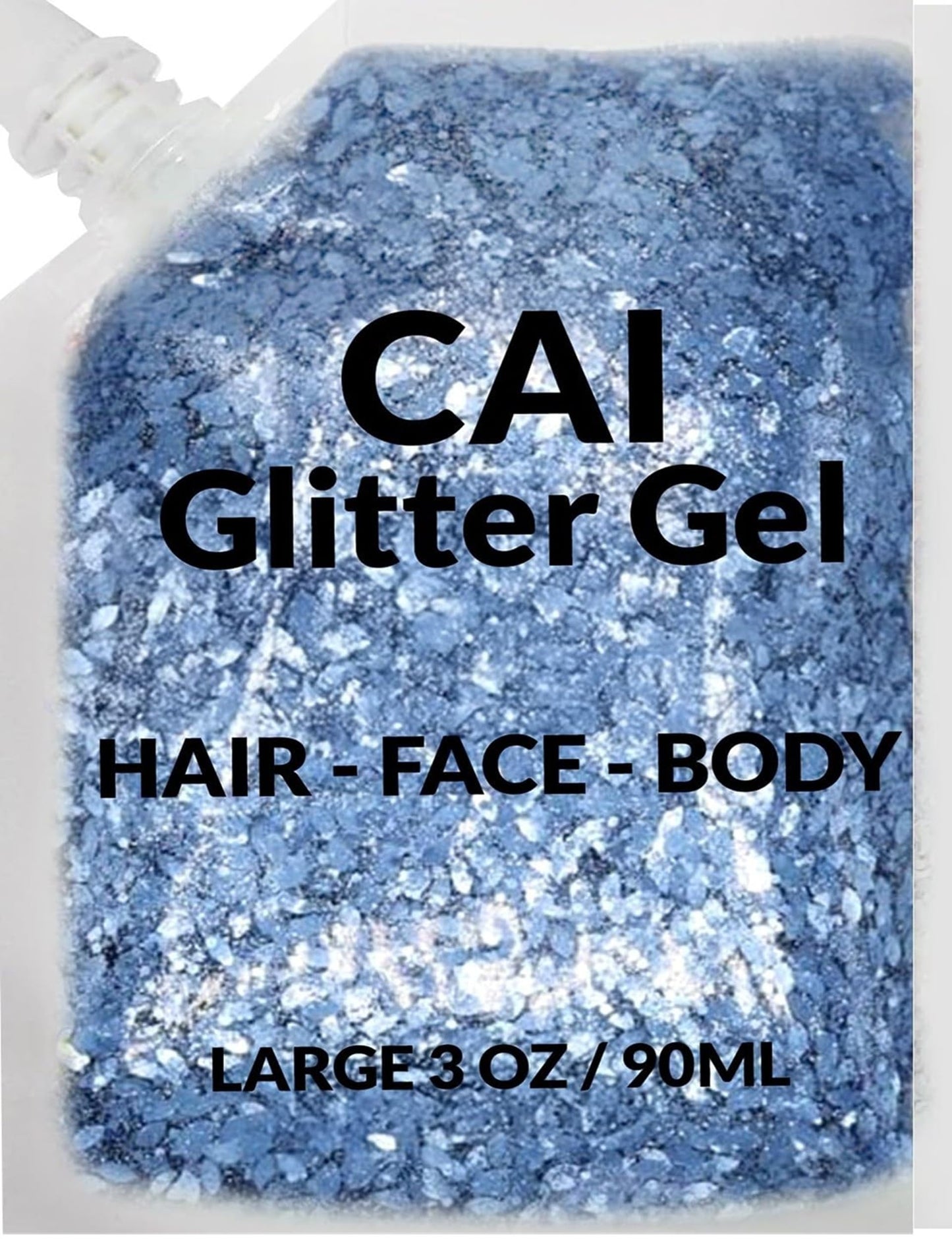 Face, Body & Hair Glitter Gel - Halloween Glitter for Kids and Women - 3 Oz Cosmetic-Grade Gel w/Moon & Stars for Festivals & Halloween Party, Easy Beauty & Personal Care CAI BEAUTY NYC