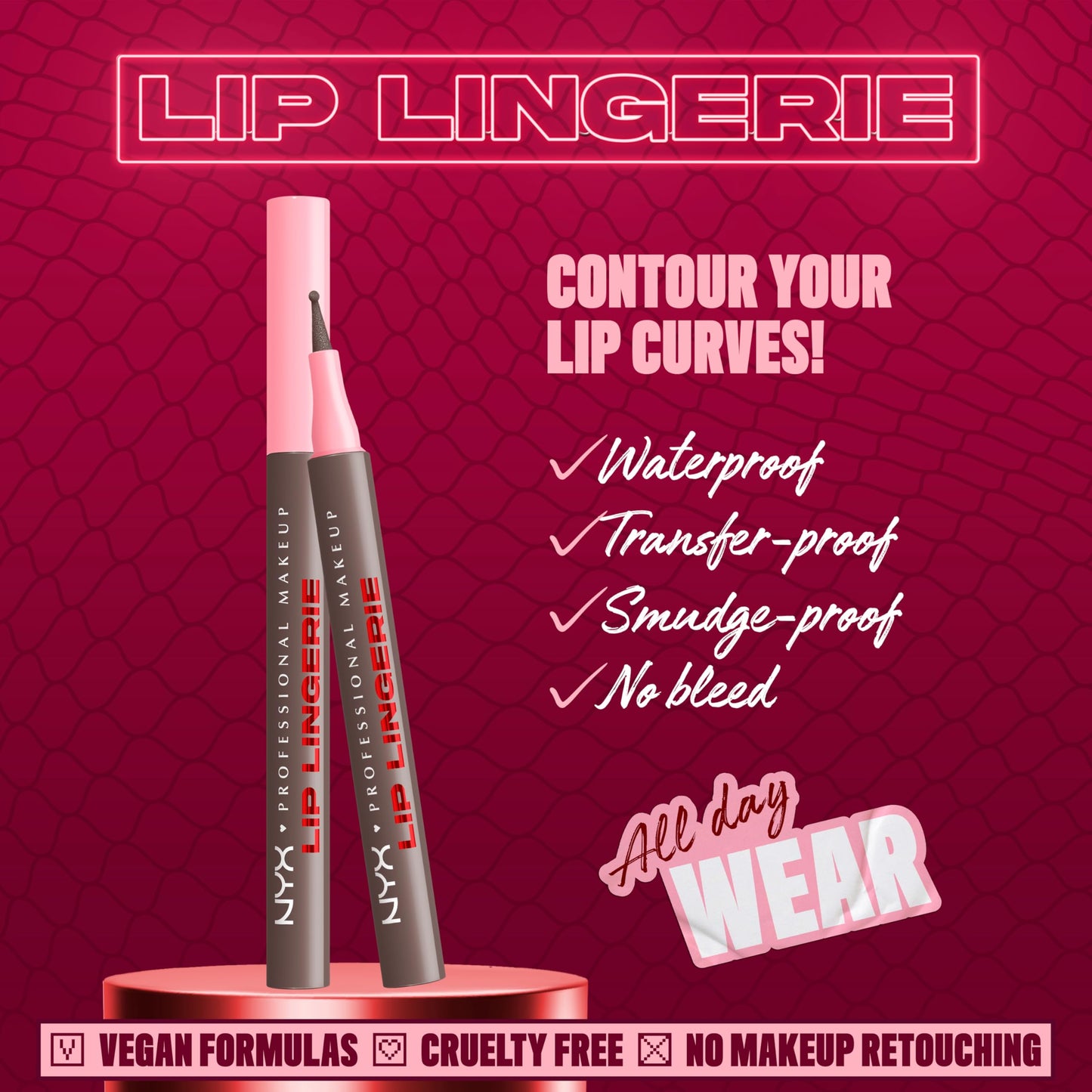 NYX PROFESSIONAL MAKEUP Lip Lingerie Liner Stain, Seamless Make Up with All-Day Color, Waterproof Lip Stain Finish - Wild Side (Deep Grey) Beauty & Personal Care NYX PROFESSIONAL MAKEUP