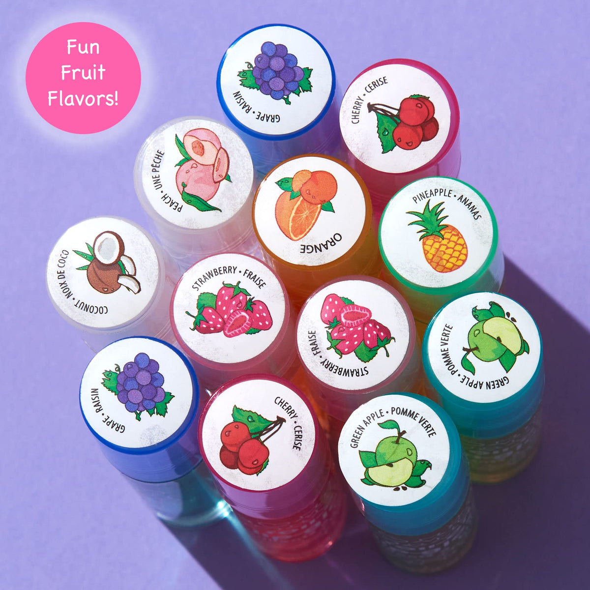 Expressions girl 24pc Roll On Lip Gloss Set with Carrying Case, Glossy Lip Make-up for Kids and Teens - Fruity Flavors, Non Toxic, Kid Friendly, Party Beauty & Personal Care Expressions girl