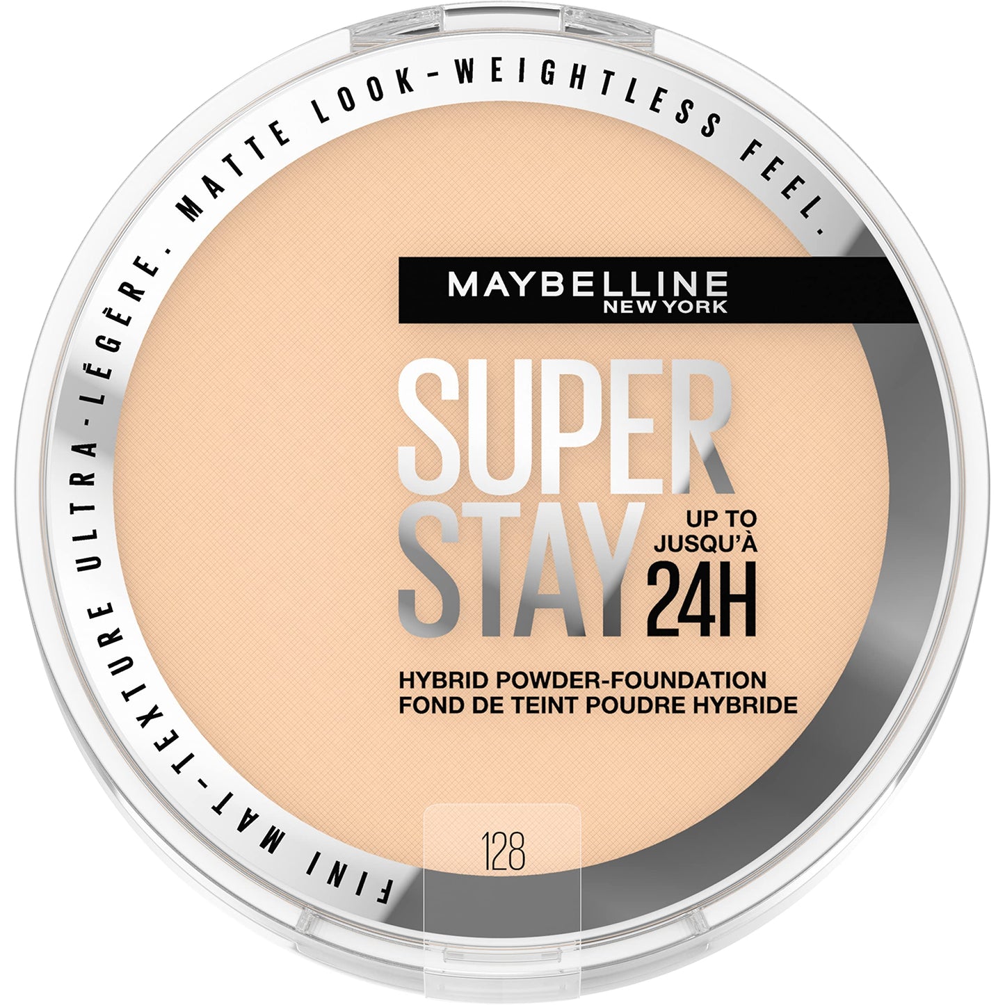 Maybelline Super Stay Up to 24HR Hybrid Powder-Foundation, Medium-to-Full Coverage Makeup, Matte Finish, 128, 1 Count Beauty & Personal Care MAYBELLINE